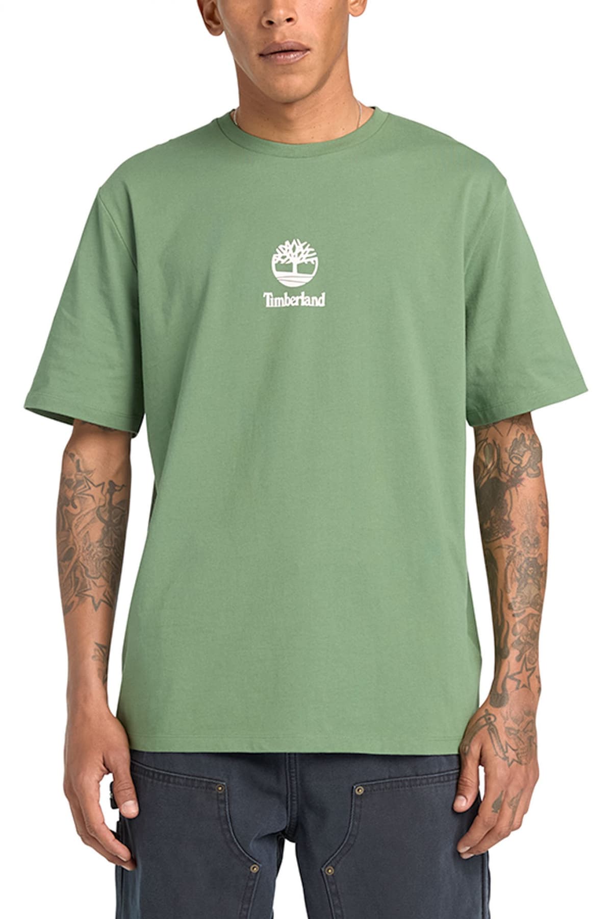 TIMBERLAND T-SHIRT AUTHENTIC FIT LOGO ΠΡΑΣΙΝΟ