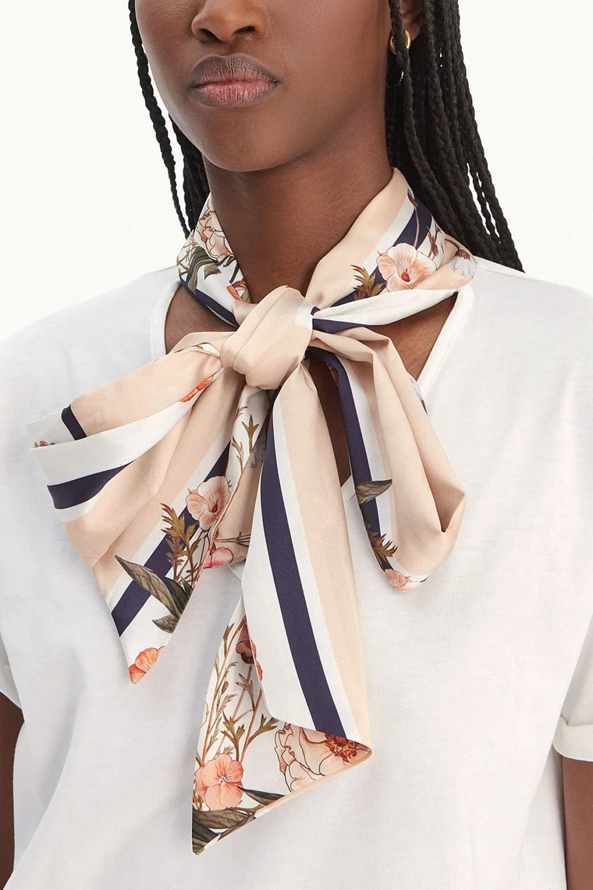 LIU-JO T-SHIRT V-NECK ΦΟΥΛΑΡΙ ΕΚΡΟΥ