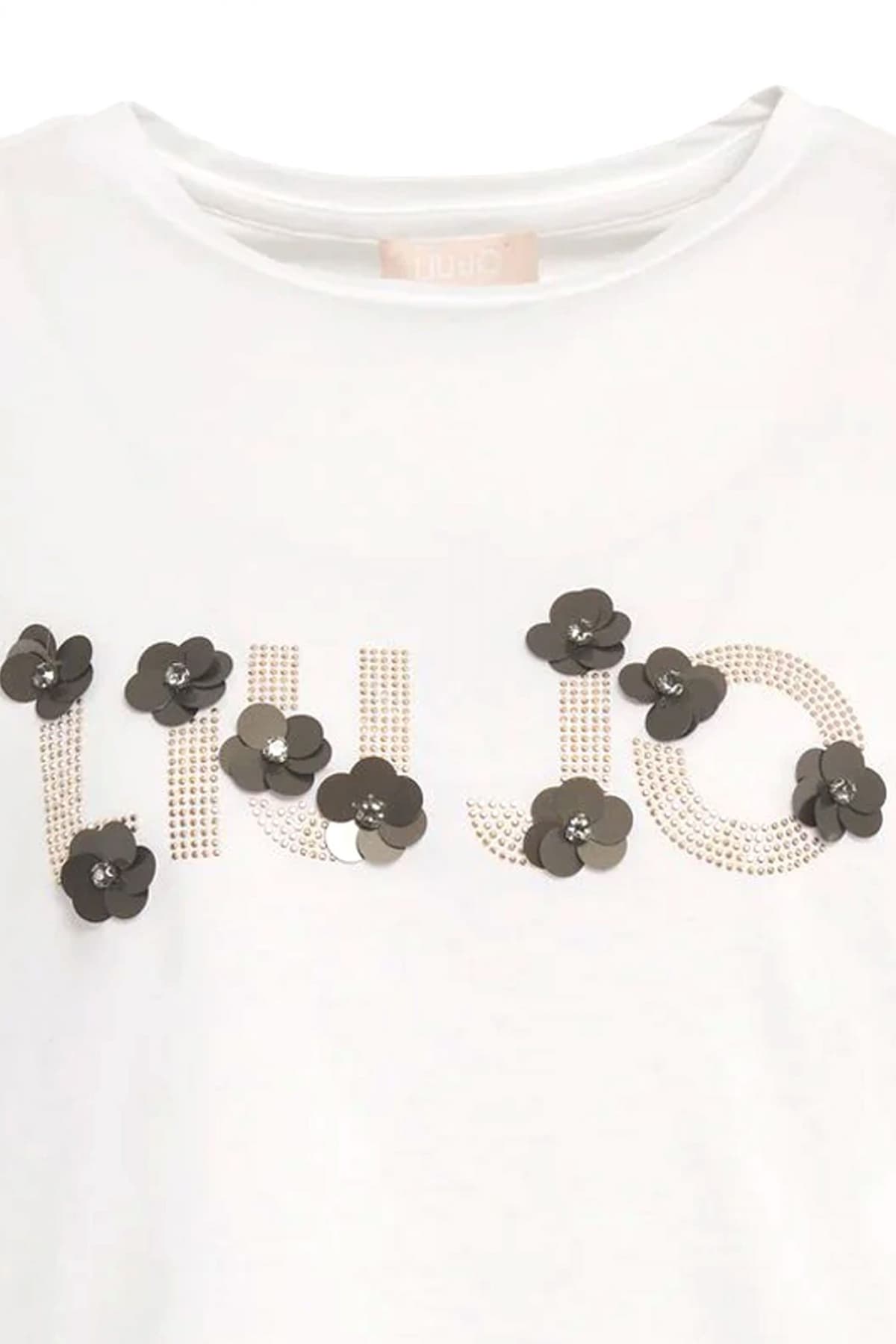 LIU-JO T-SHIRT LOGO ΣΤΡΑΣ ΛΕΥΚΟ