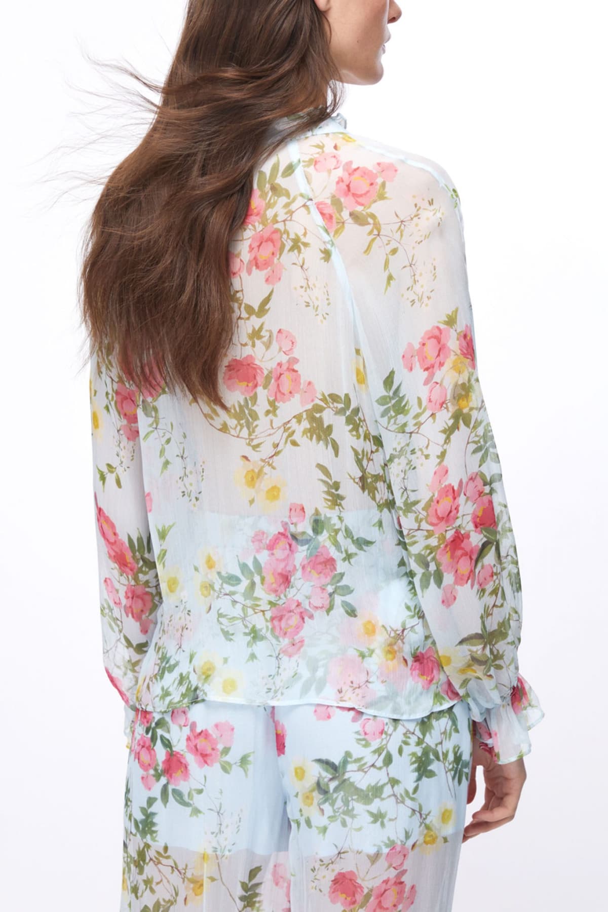 LIU-JO ΜΠΛΟΥΖΑ FLORAL ΔΕΣΙΜΟ ΛΑΙΜΟ ΣΙΕΛ