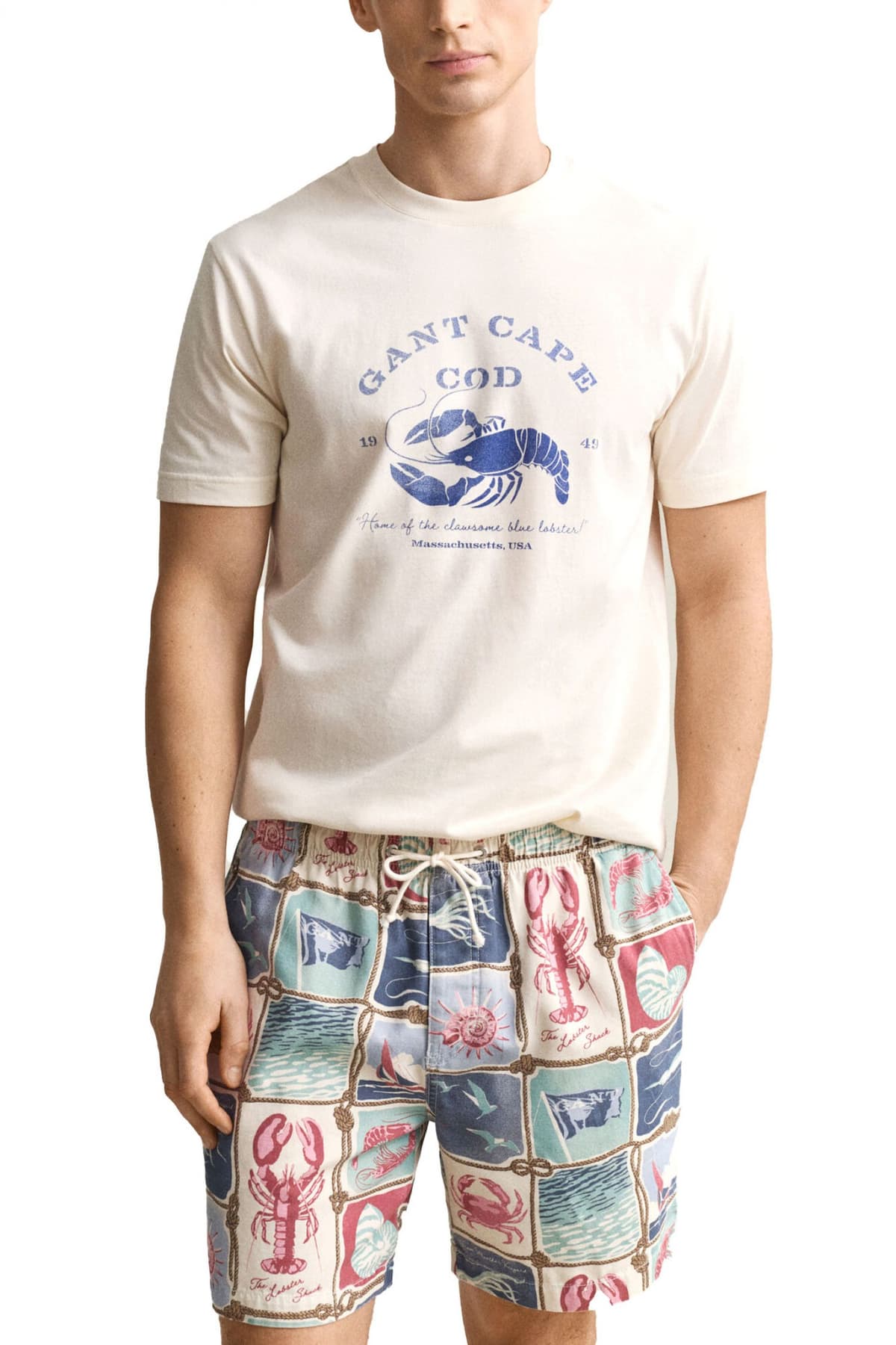 Men's T-Shirts Gant Ecru