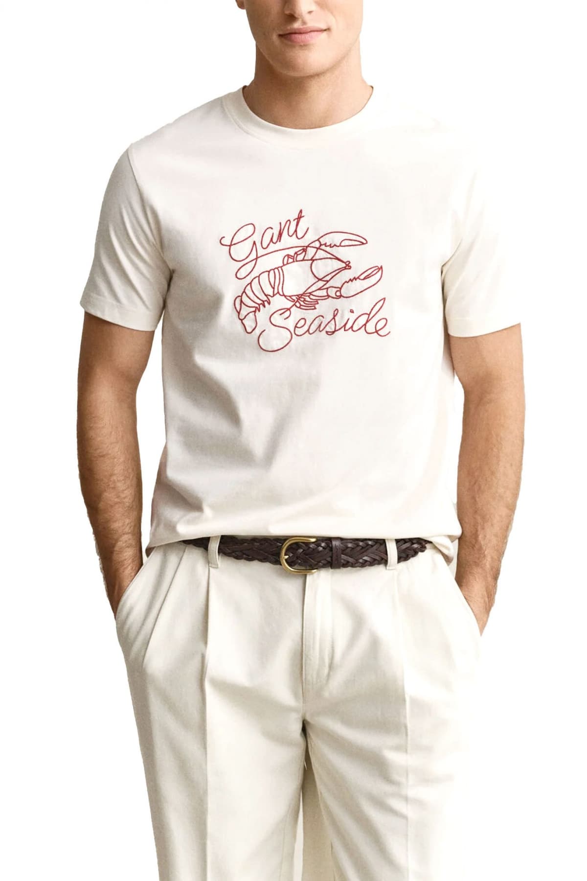 Men's T-Shirts Gant Ecru