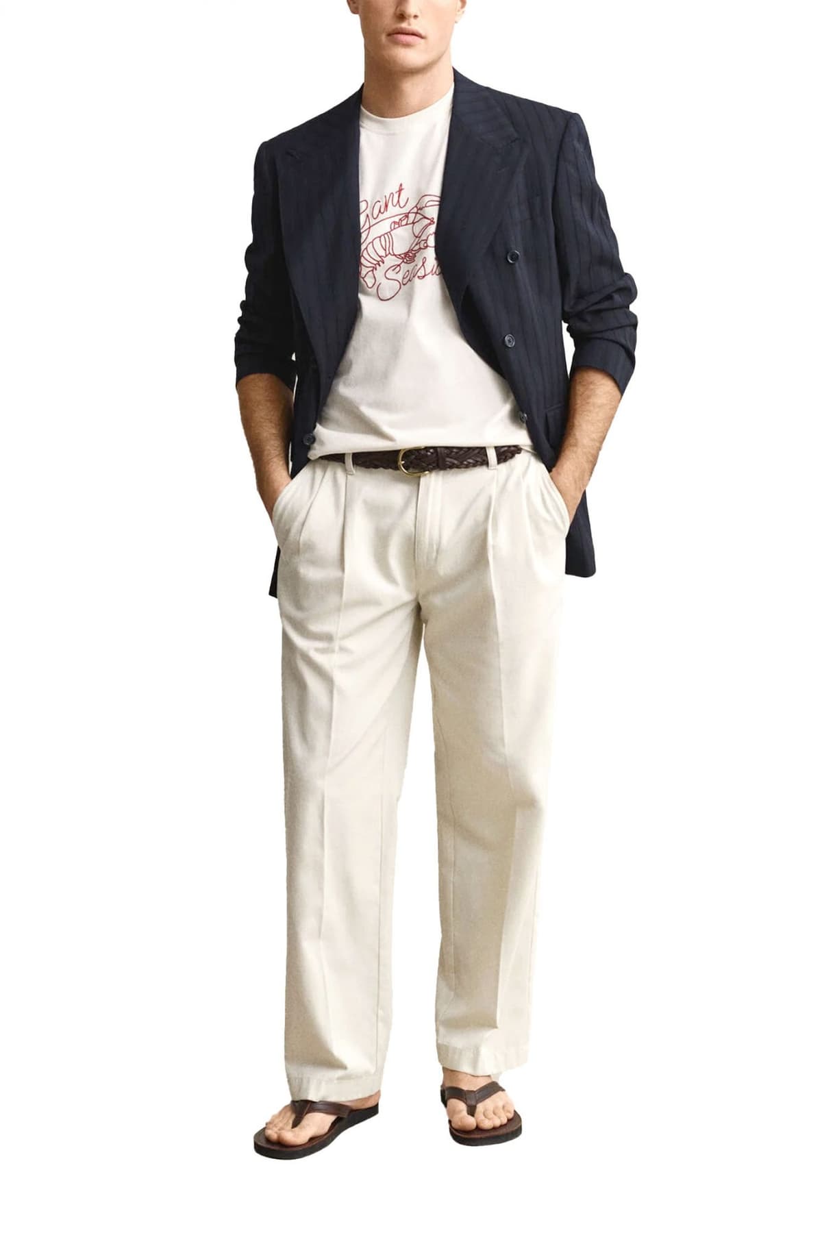 Men's T-Shirts Gant Ecru