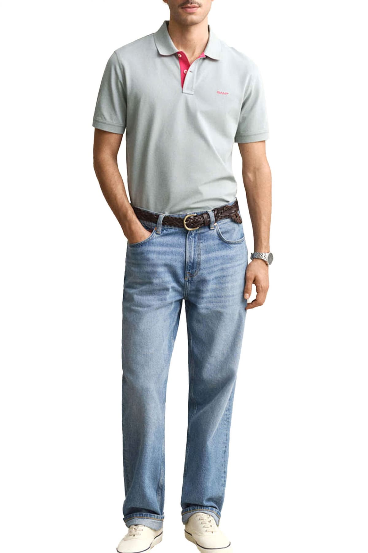 Men's Polo Shirts Gant Green