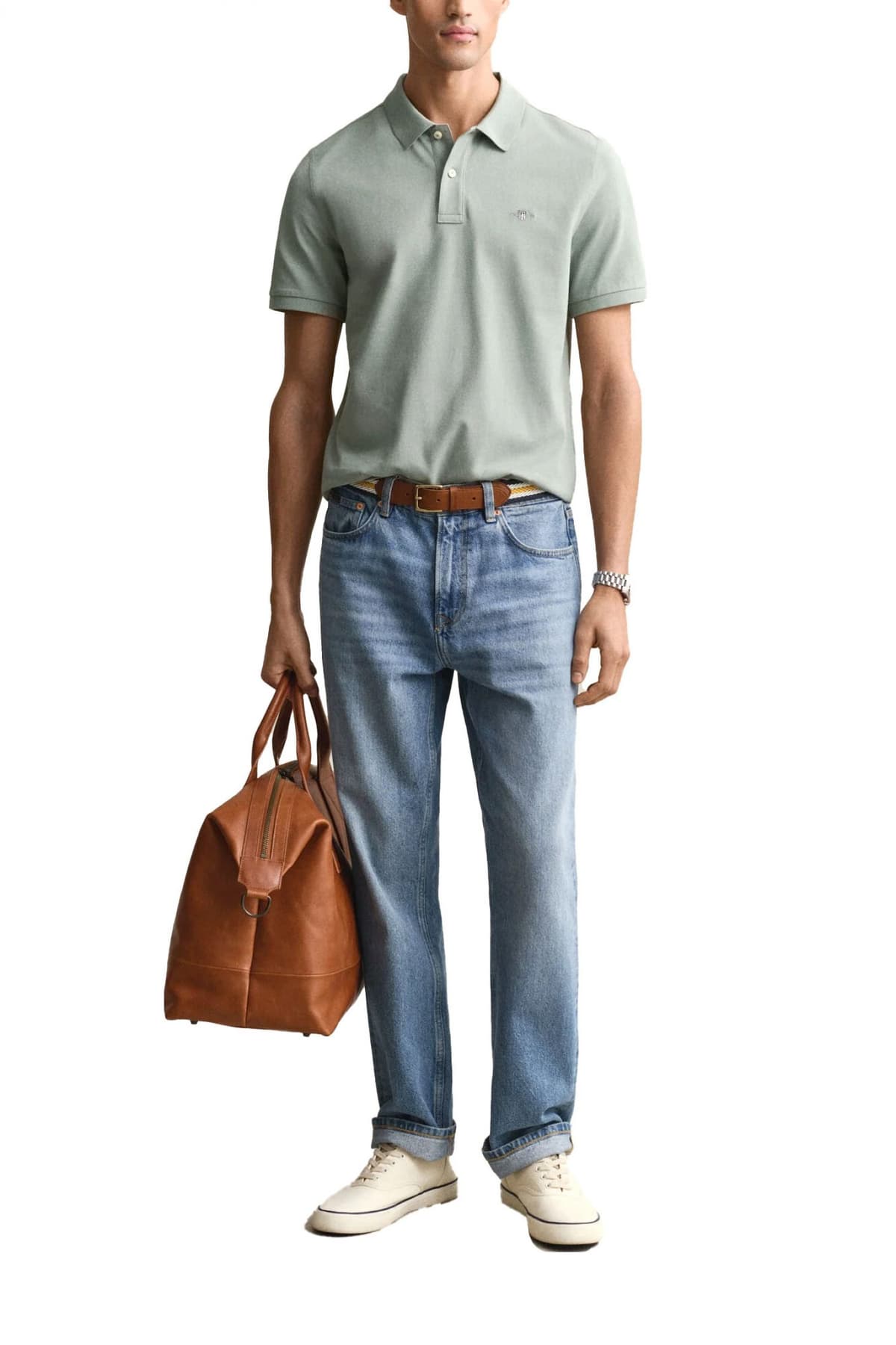 Men's Polo Shirts Gant Green