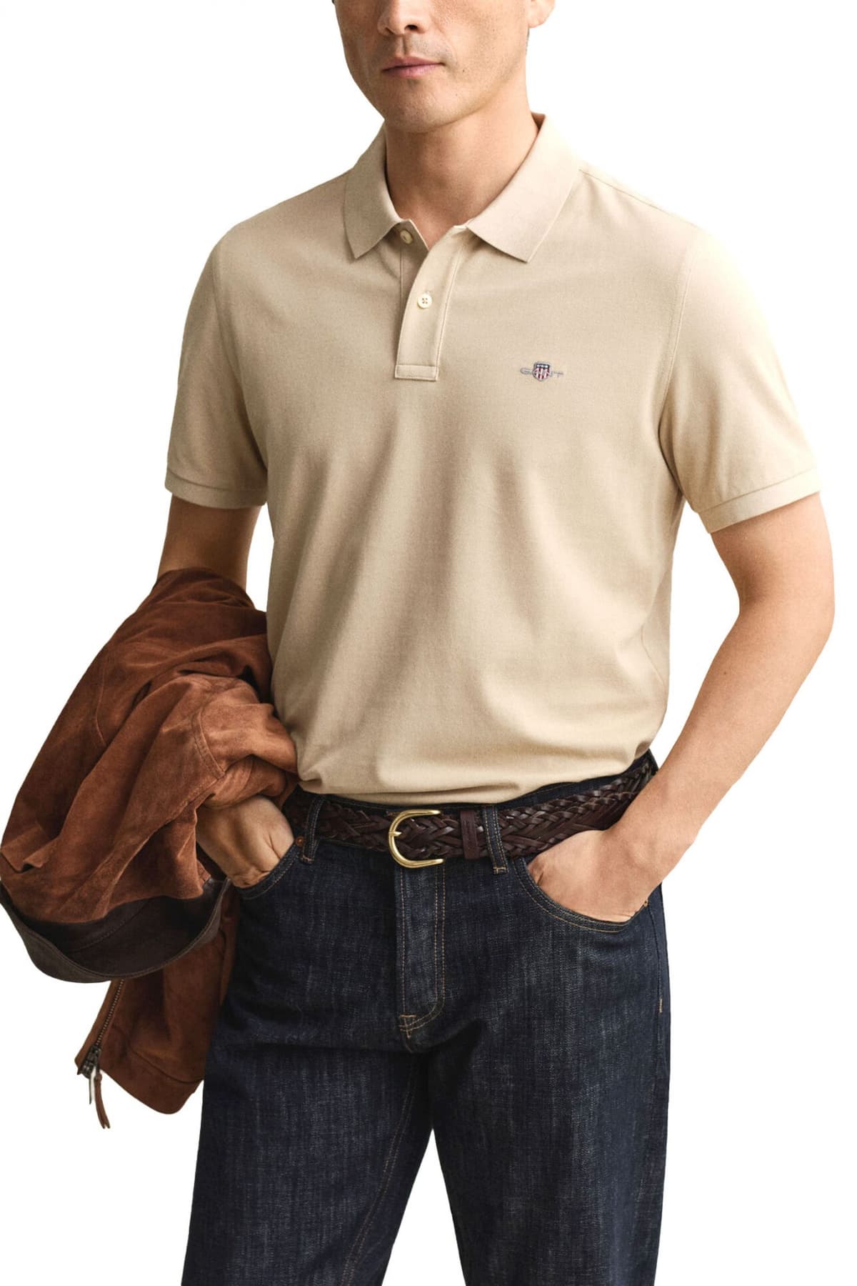 Men's Polo Shirts Gant Beige
