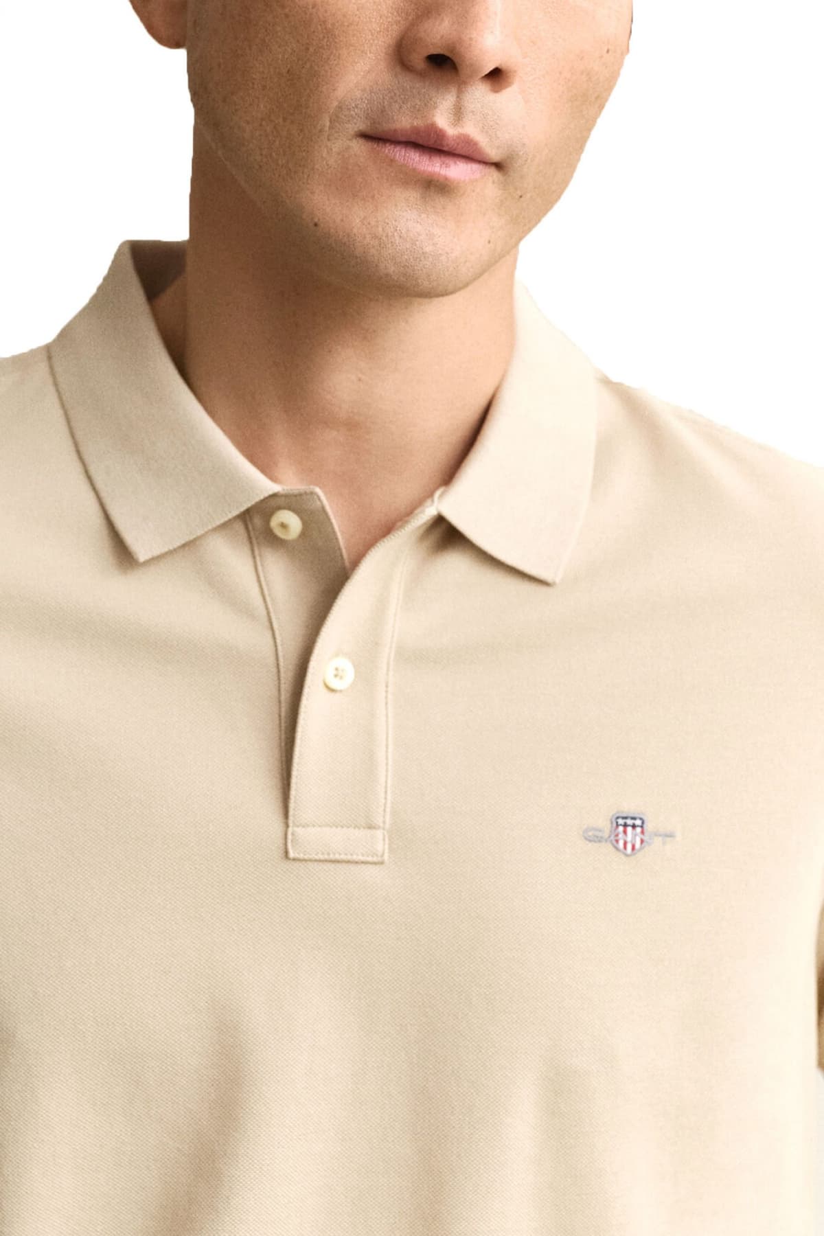Men's Polo Shirts Gant Beige