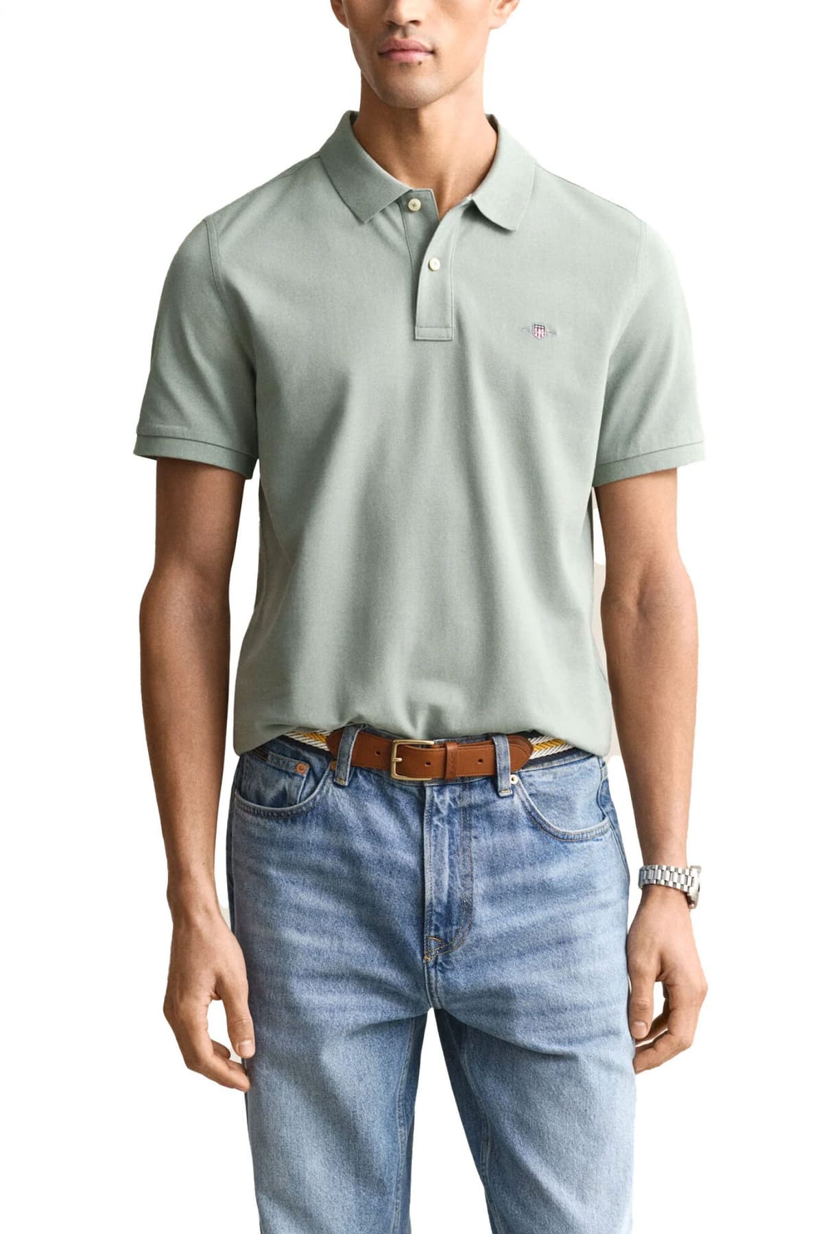 Men's Polo Shirts Gant Green