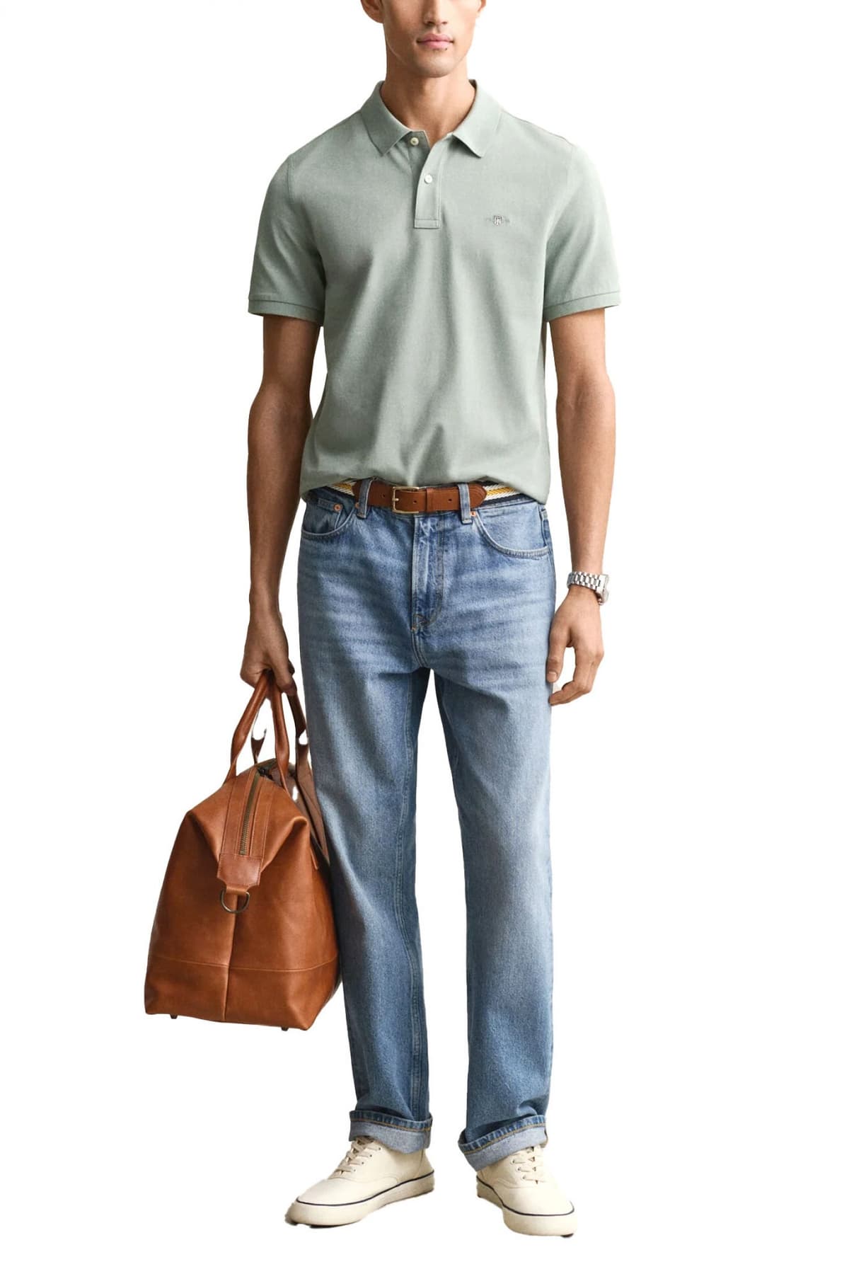 Men's Polo Shirts Gant Green