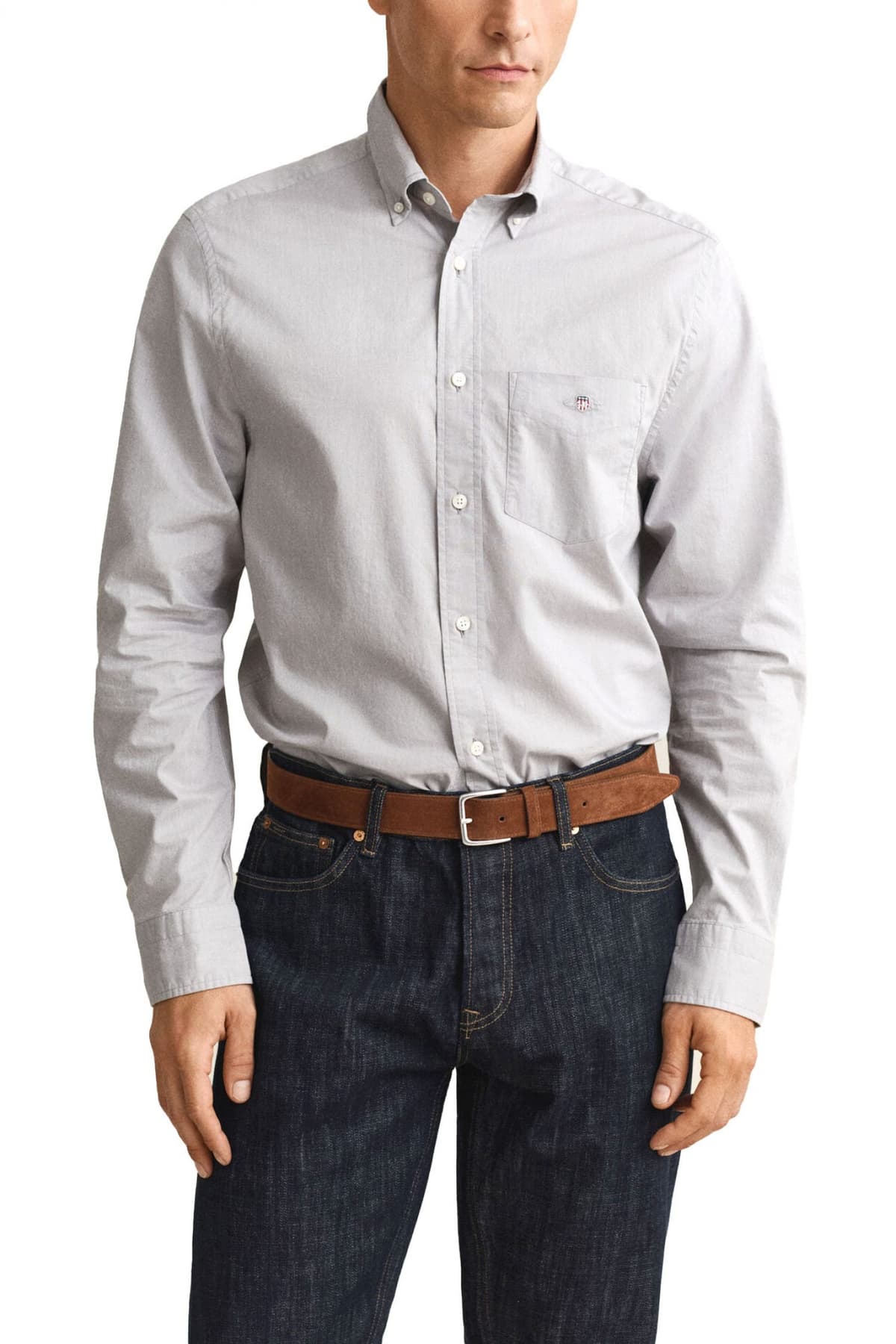 Men's Shirts Gant Gray
