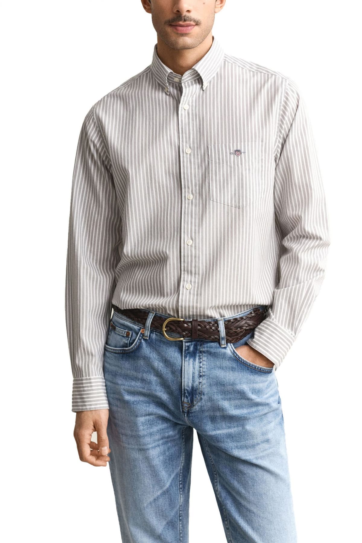 Men's Shirts Gant Gray