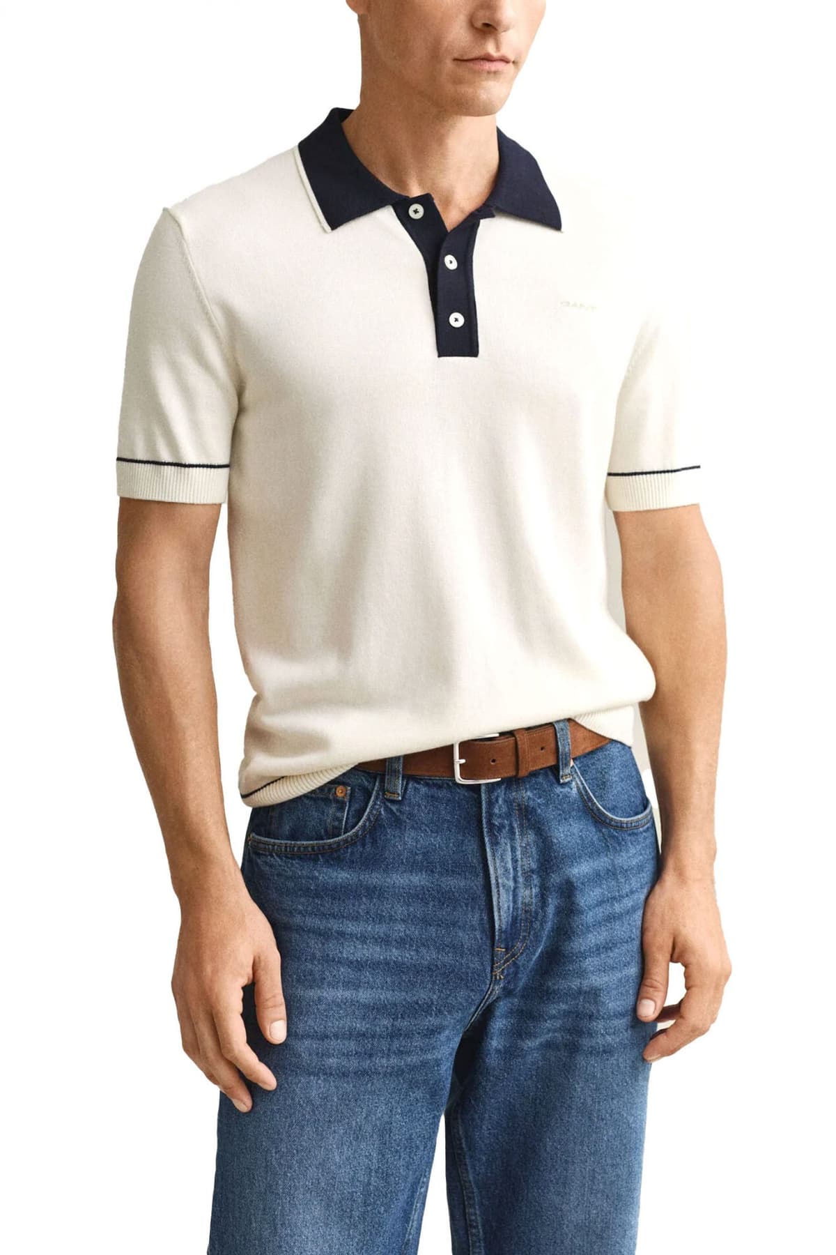 Men's Polo Shirts Gant Ecru