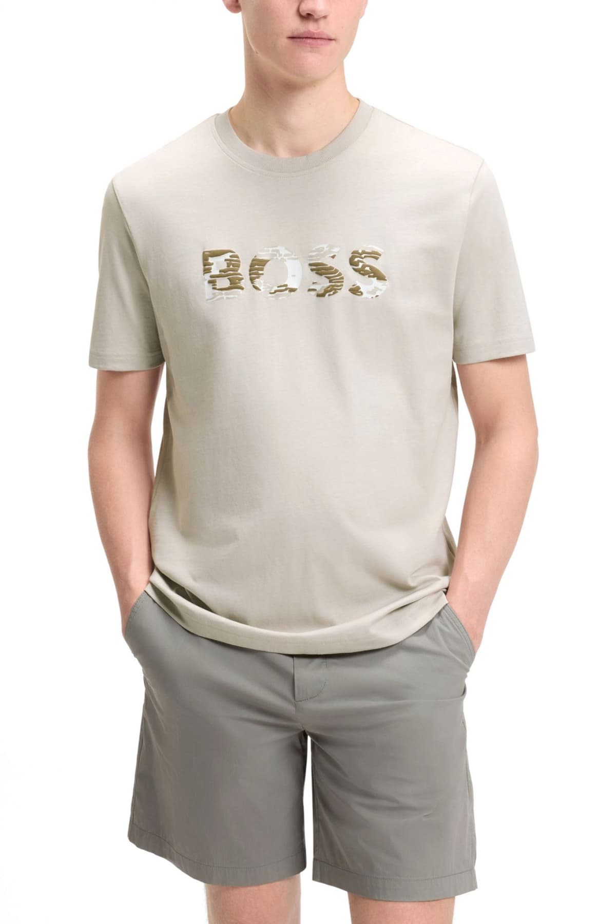 Men's T-Shirts Boss Ecru
