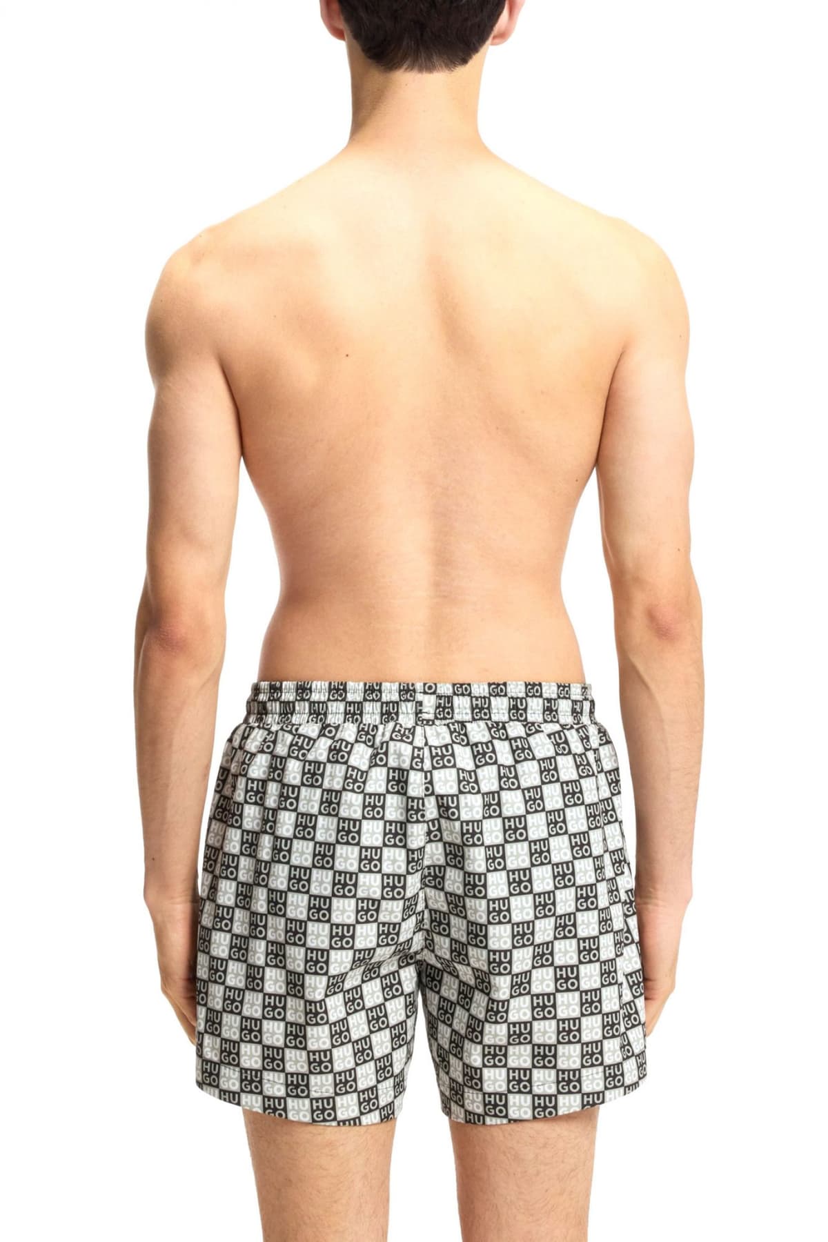 HUGO ΜΑΓΙΩ AARON_SWIM ALL OVER LOGO ΜΑΥΡΟ-ΜΠΛΕ