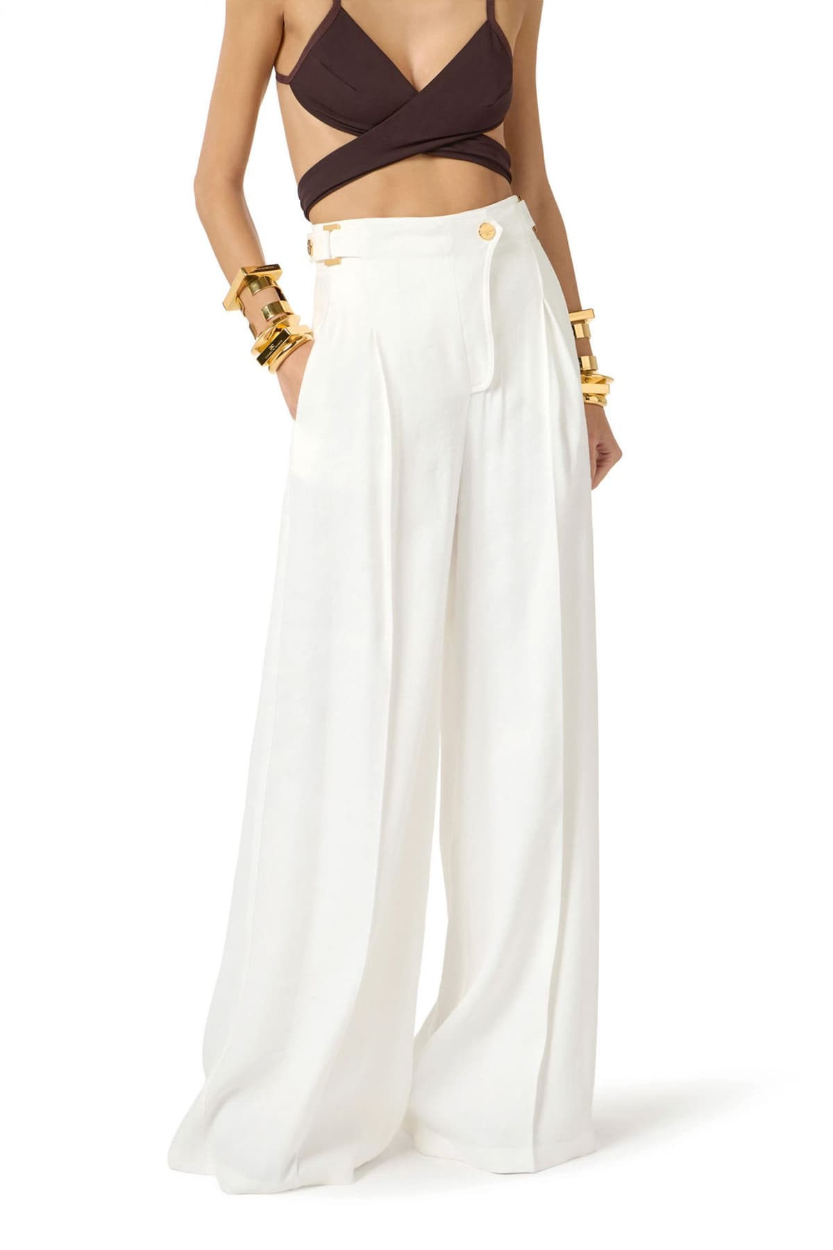 Women's Pants Elisabetta Franchi Ecru