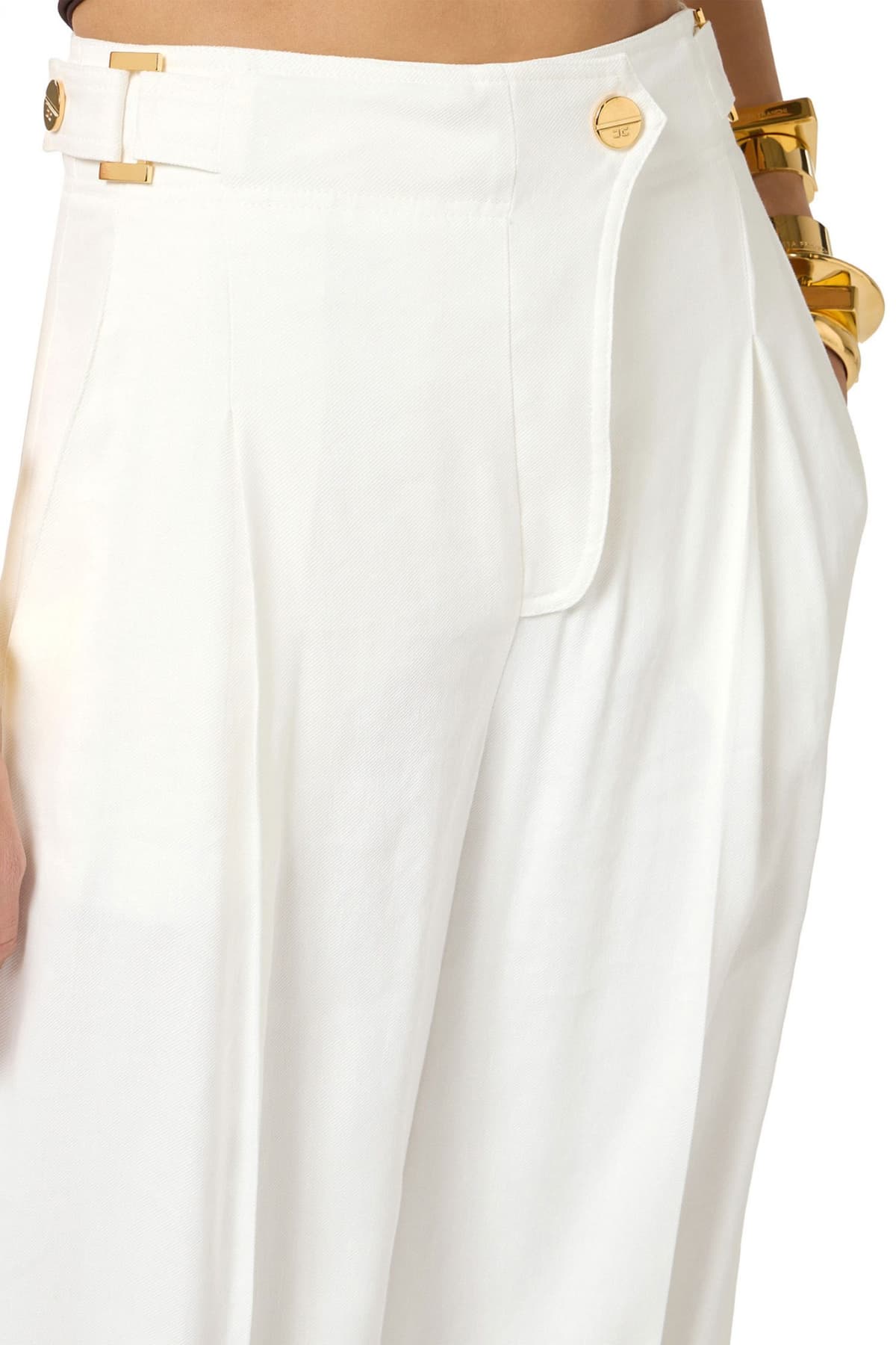 Women's Pants Elisabetta Franchi Ecru