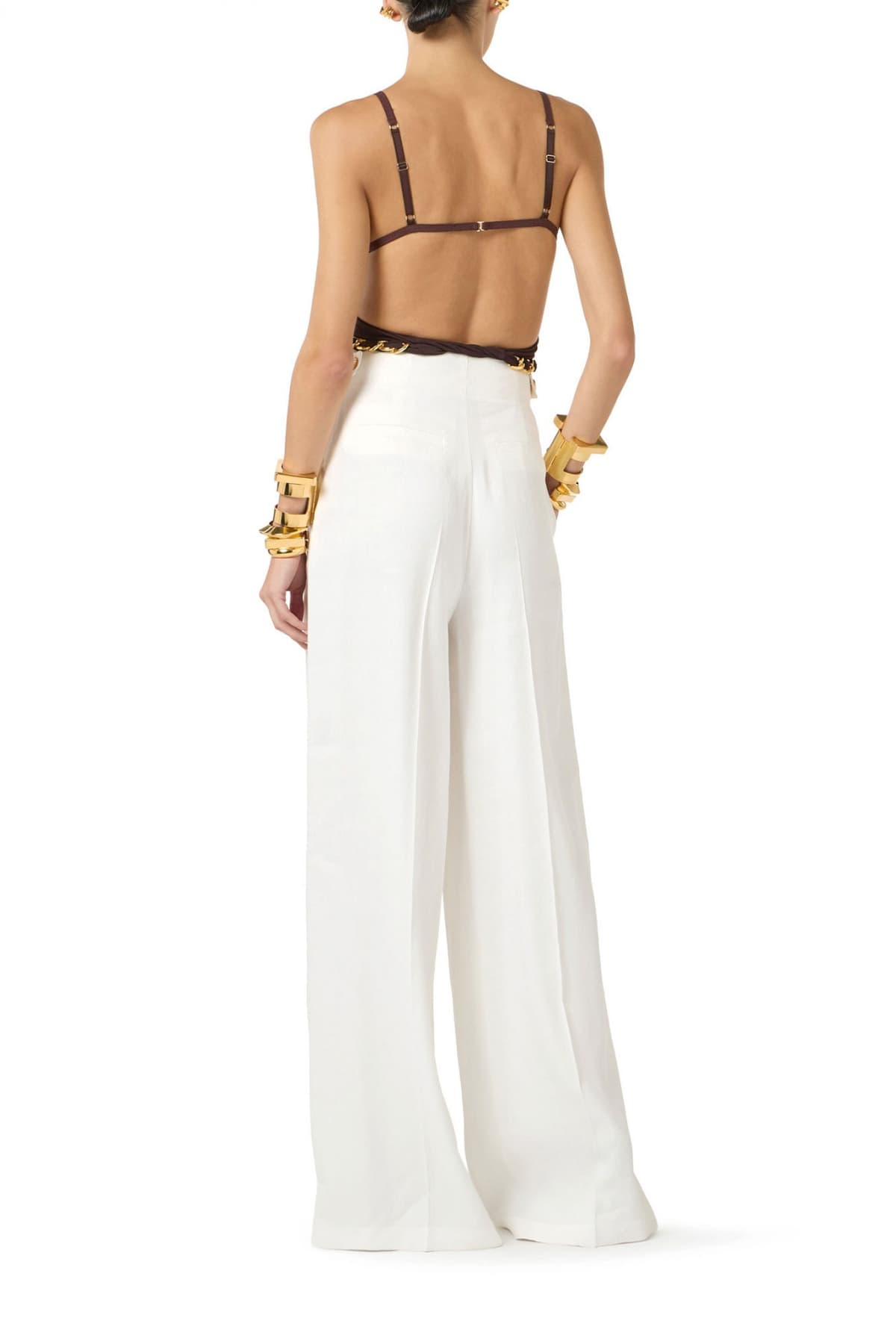 Women's Pants Elisabetta Franchi Ecru