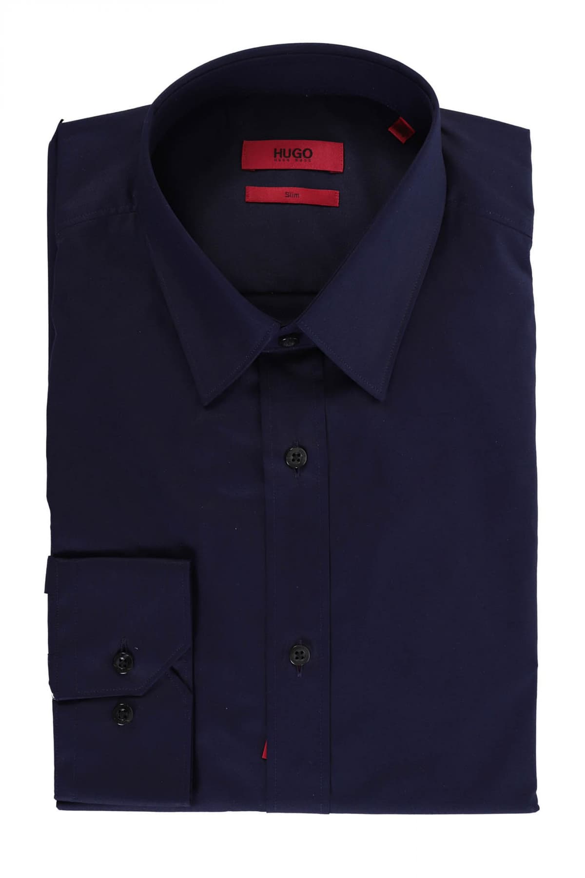 HUGO ΠΟΥΚΑΜΙΣΟ STRETCH SLIM FIT ELISHA ΜΠΛΕ