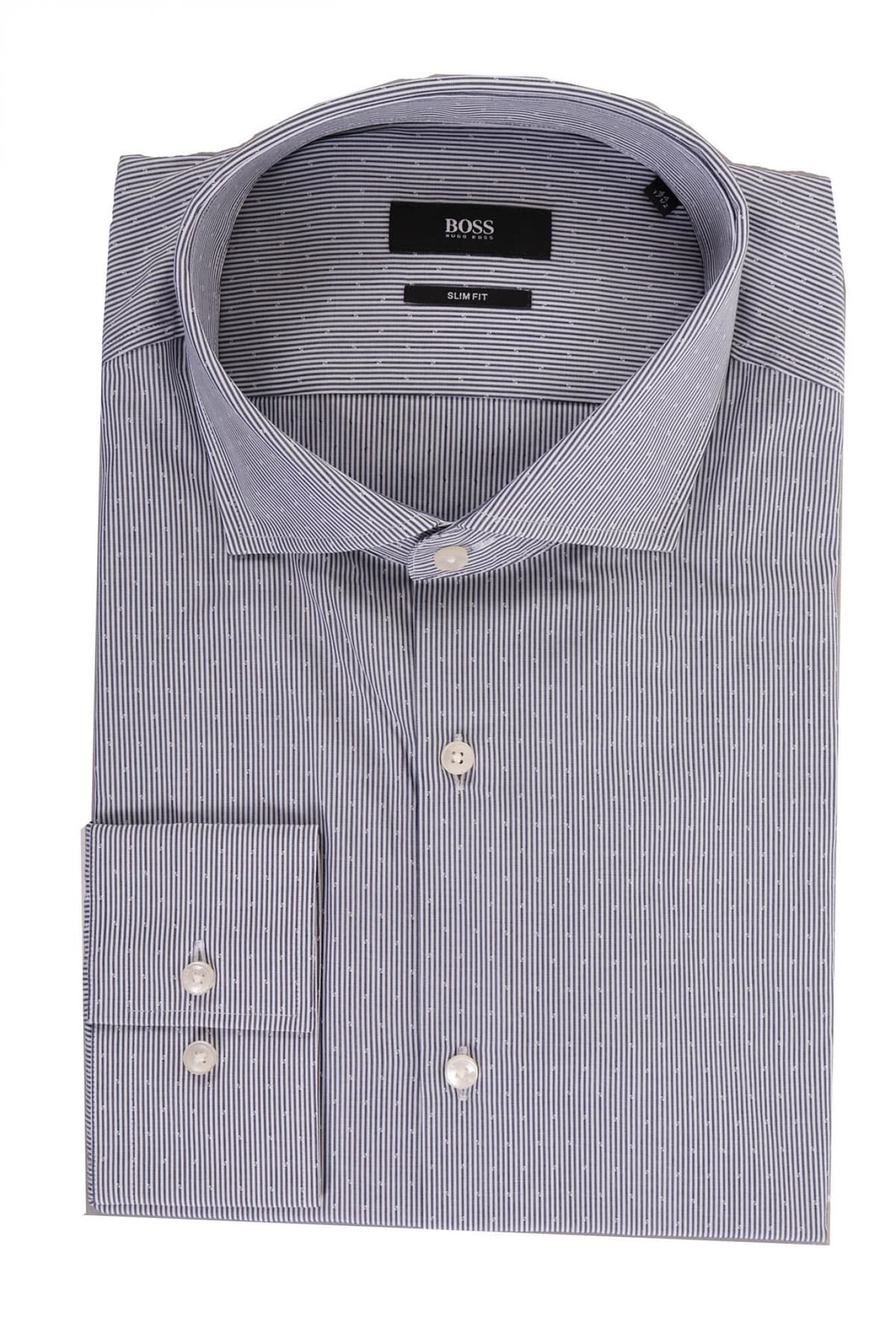 BOSS ΠΟΥΚΑΜΙΣΟ ΡΙΓΕ ΣΧΕΔΙΑΣΤΟ SLIM FIT JASON ΜΠΛΕ