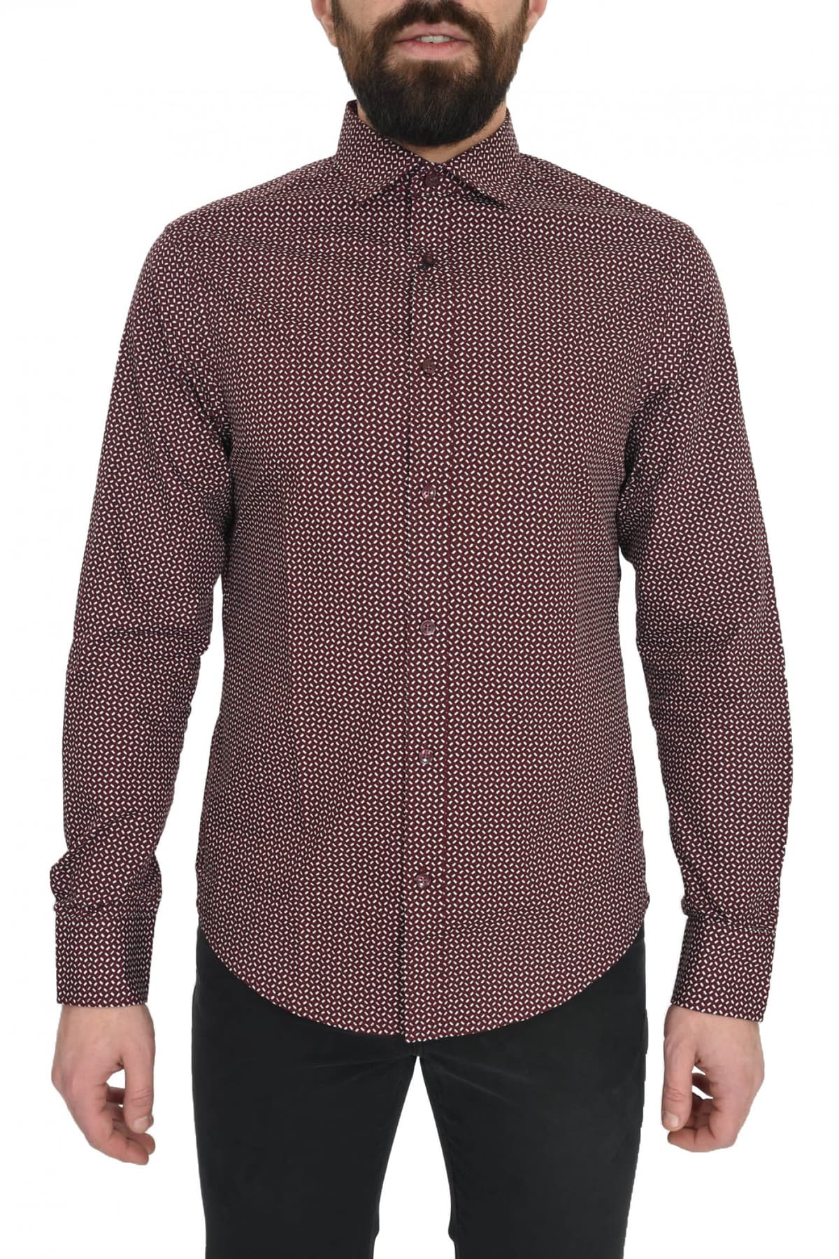 ARMANI JEANS ΠΟΥΚΑΜΙΣΟ ALLOVER PRINT ΜΠΟΡΝΤΩ