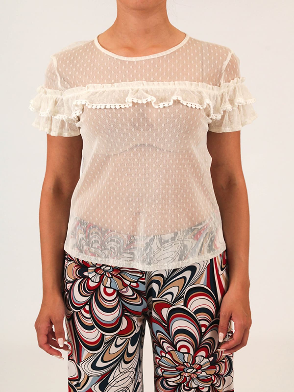 TWENTY-29 T-SHIRT ΔΙΑΦΑΝΕΙΑ ΦΡΑΜΠΑΛΑ ΥΠΟΛΕΥΚΟ