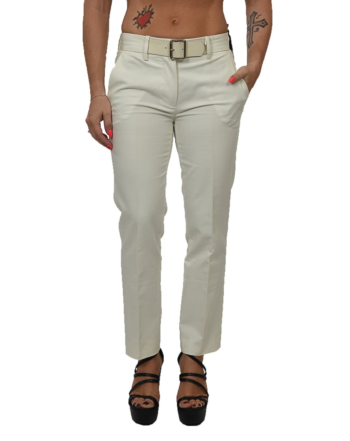 MONCLER ΠΑΝΤΕΛΟΝΙ CHINO ΖΩΝΗ ΥΠΟΛΕΥΚΟ