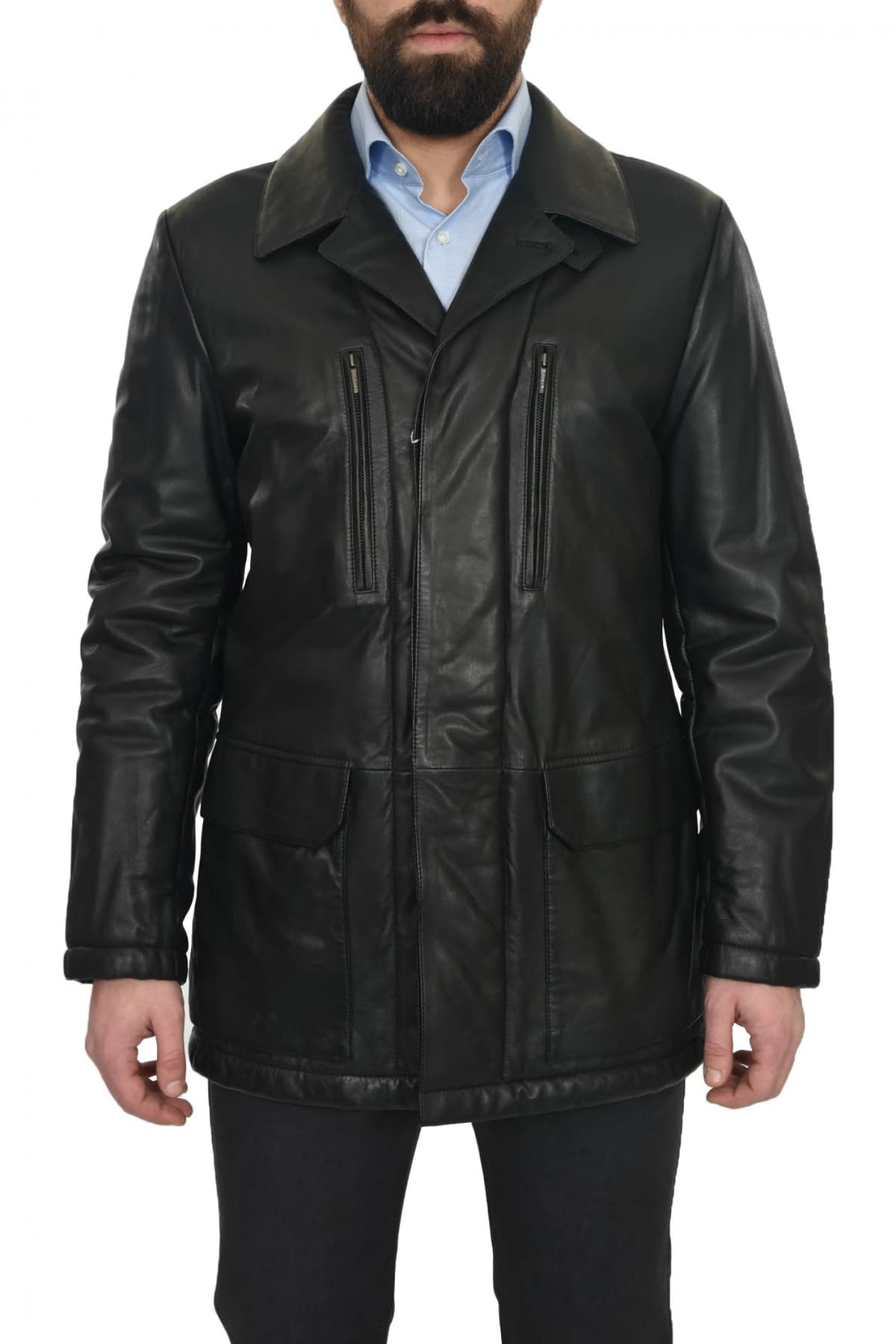 ARMANI COLLEZIONI ΜΠΟΥΦΑΝ ΔΕΡΜΑ ΜΑΥΡΟ ΜΑΚΡΥ