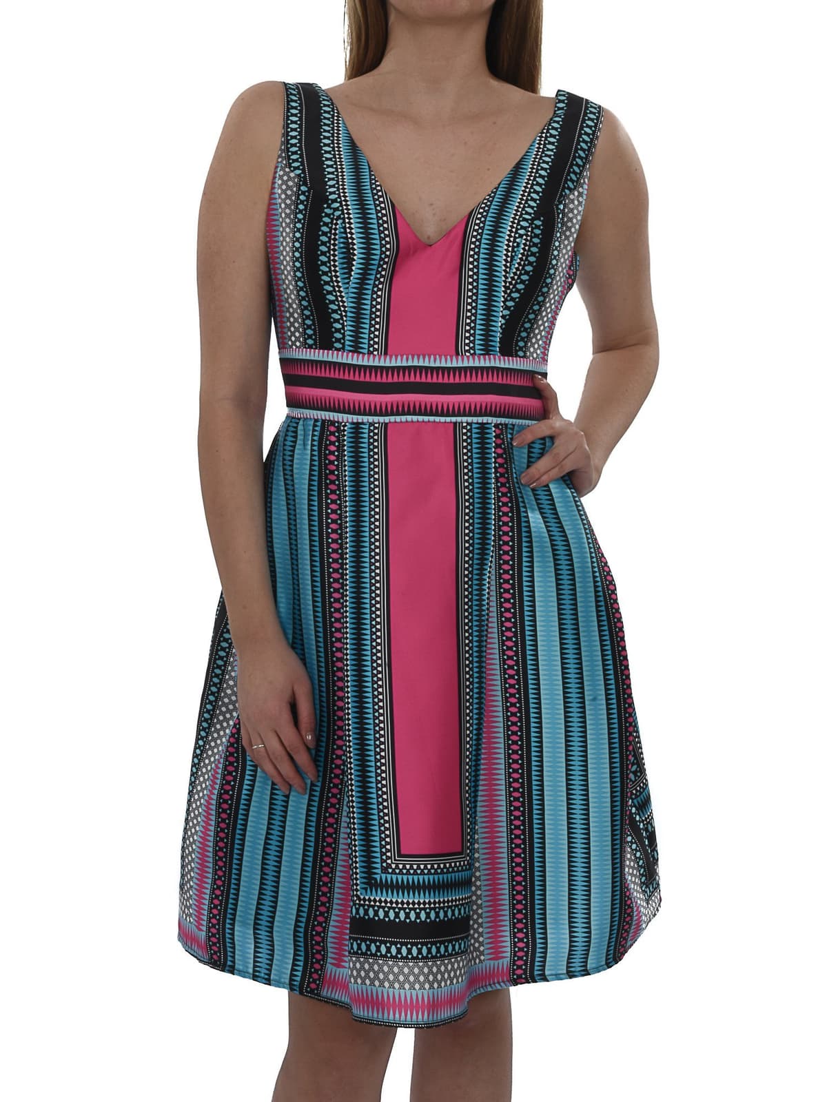 ALLURE ΦΟΡΕΜΑ ΤΙΡΑΝΤΑ VNECK ΚΟΥΦΟΠΙΕΤΕΣ MULTI ΦΟΥΞΙΑ