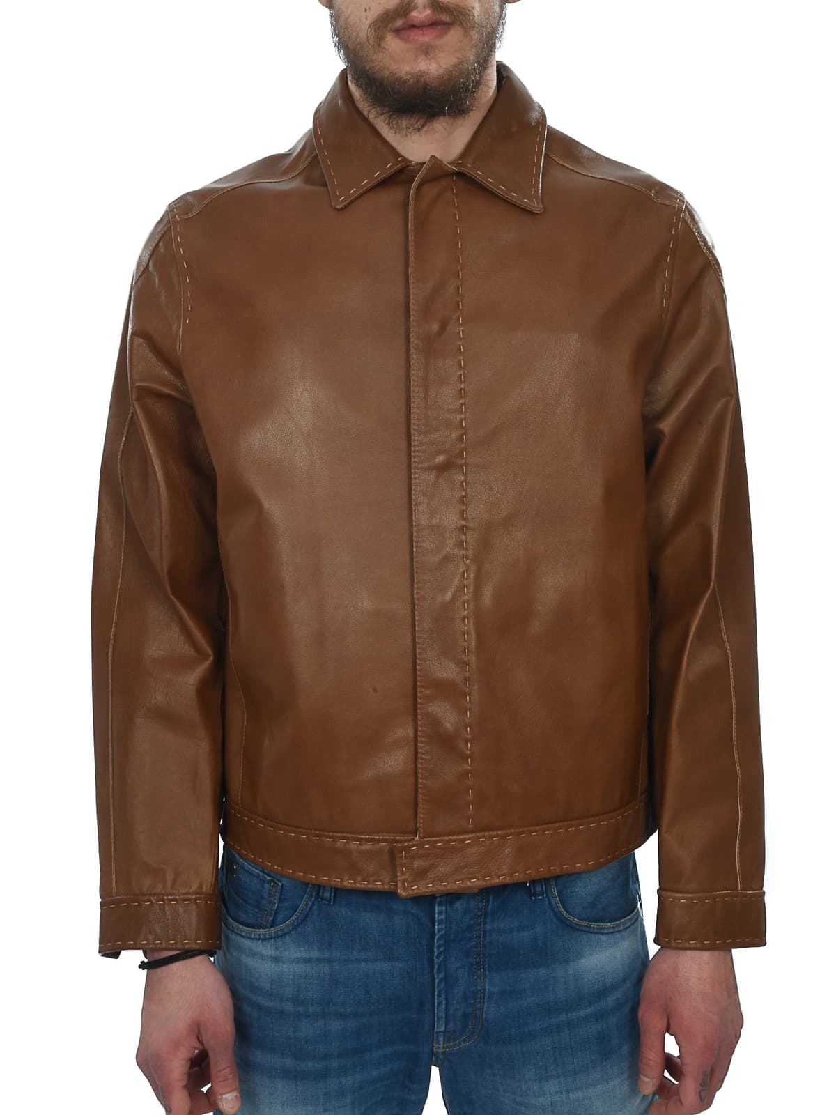 Men's Leather Jackets Gimo'S Brown