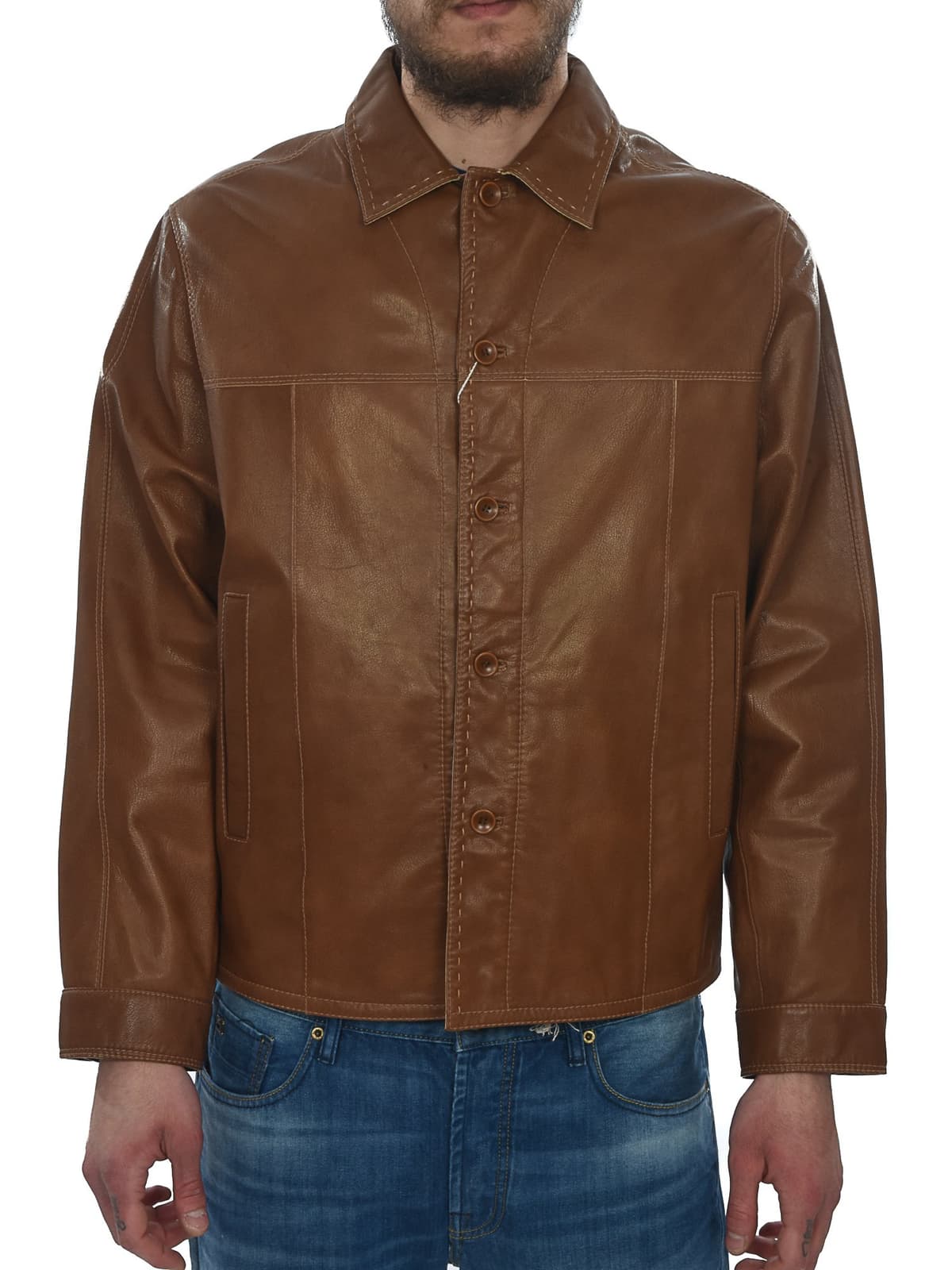 Men's Leather Jackets Gimo'S Brown