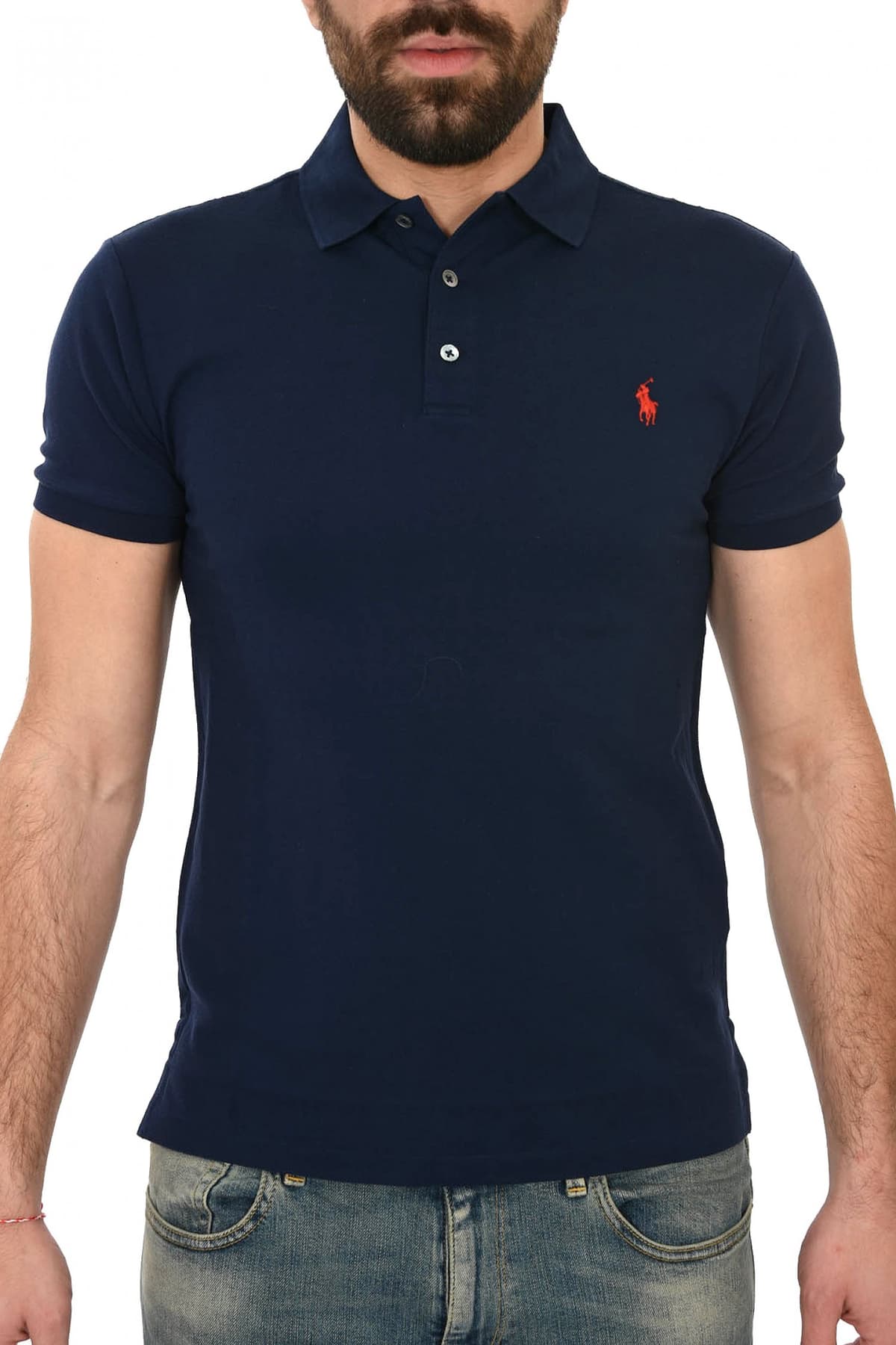 RALPH LAUREN POLO SLIM FIT STRETCH MESH BSR ΜΠΛΕ