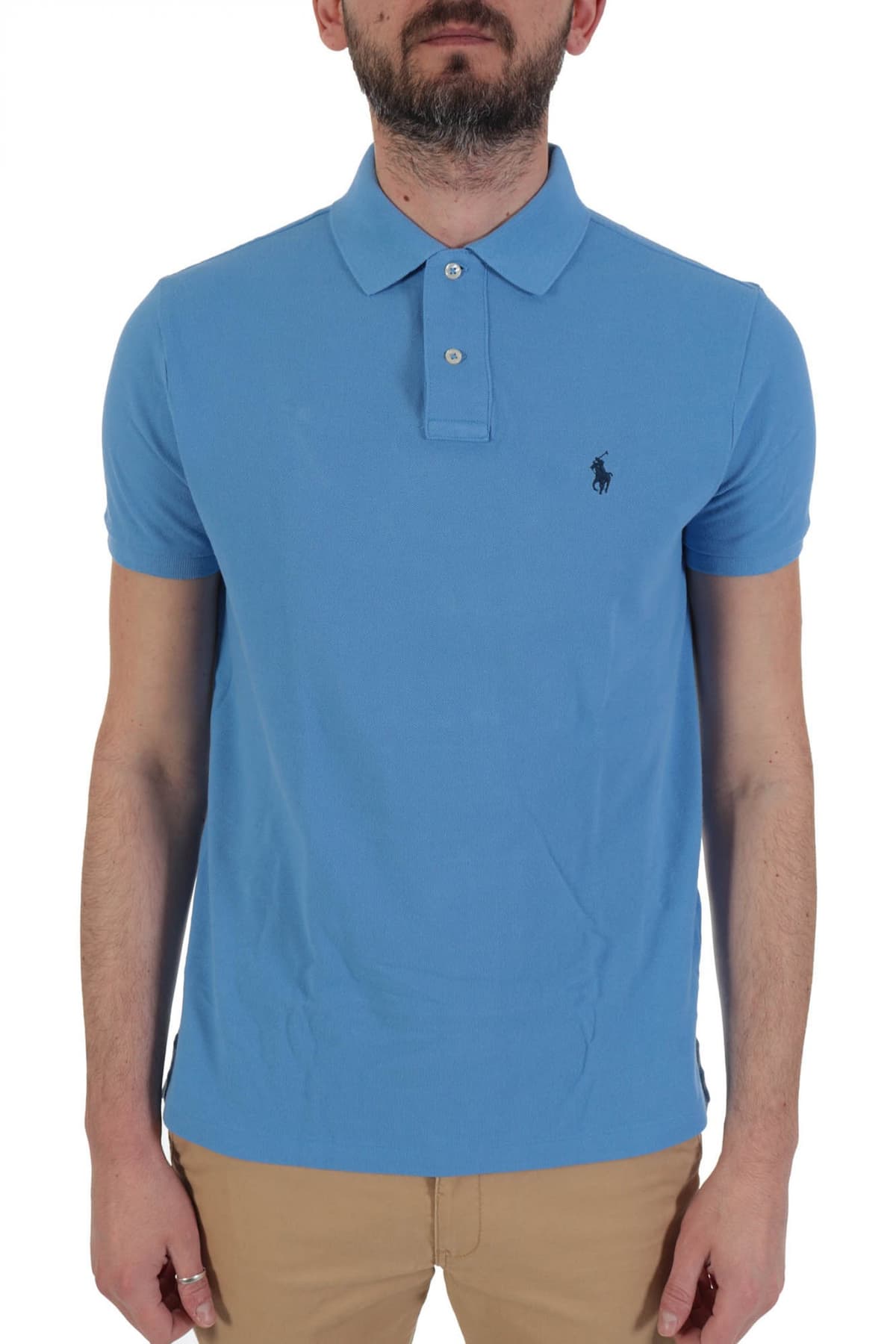 RALPH LAUREN POLO CUSTOM SLIM FIT ΣΙΕΛ