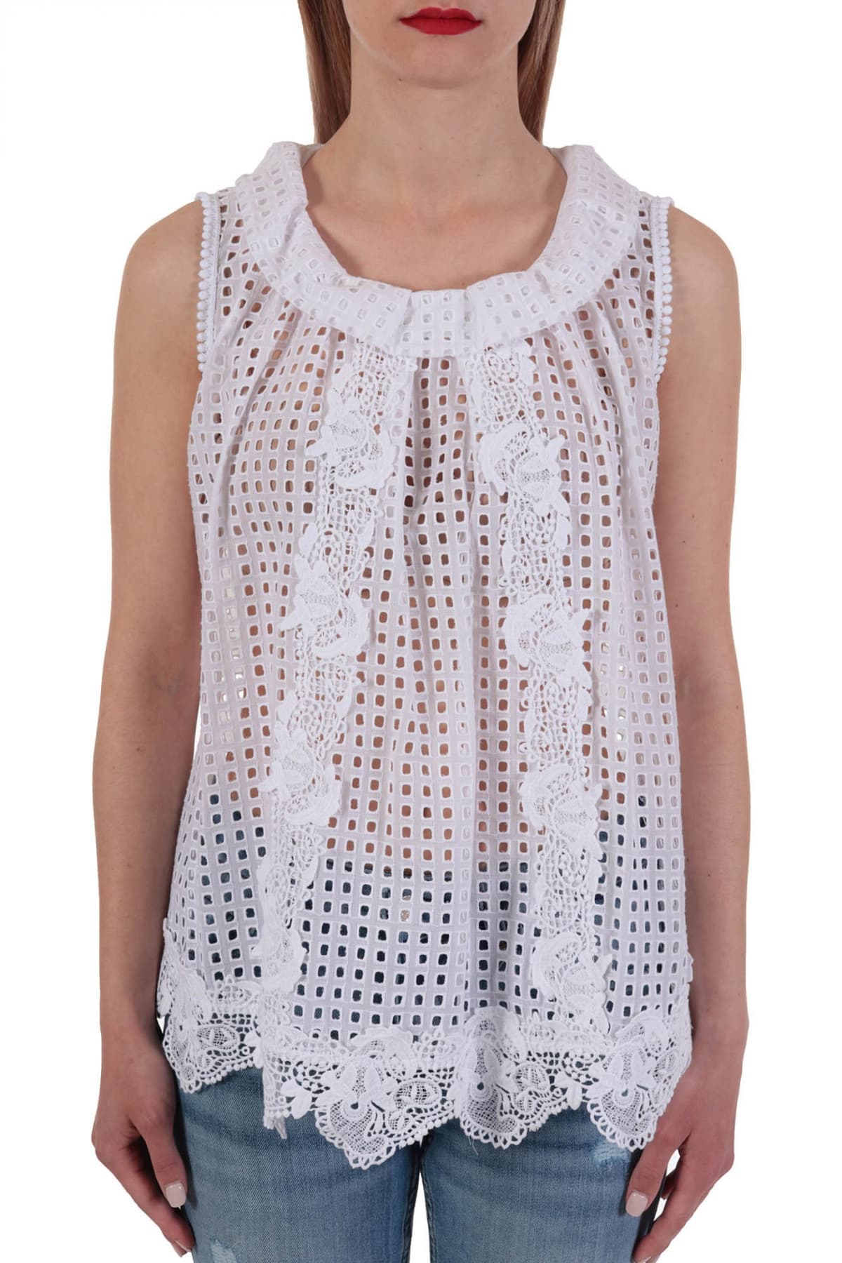 PINKO TOP VEDRAI ΚΟΦΤΟ ΒΟΛΑΝ ΛΑΙΜO ΔΑΝΤΕΛΑ ΛΑΙΜΟ BIRDS ΛΕΥΚΟ