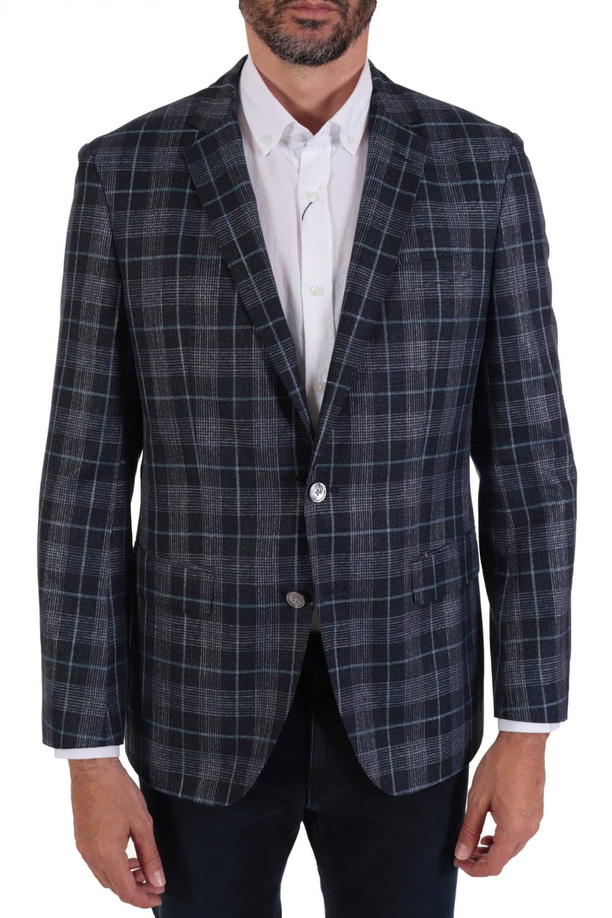 BOSS ΣΑΚΑΚΙ HARTLAY2 SLIM FIT SOFT CONSTRUCTED ΚΑΡΩ ΜΠΛΕ