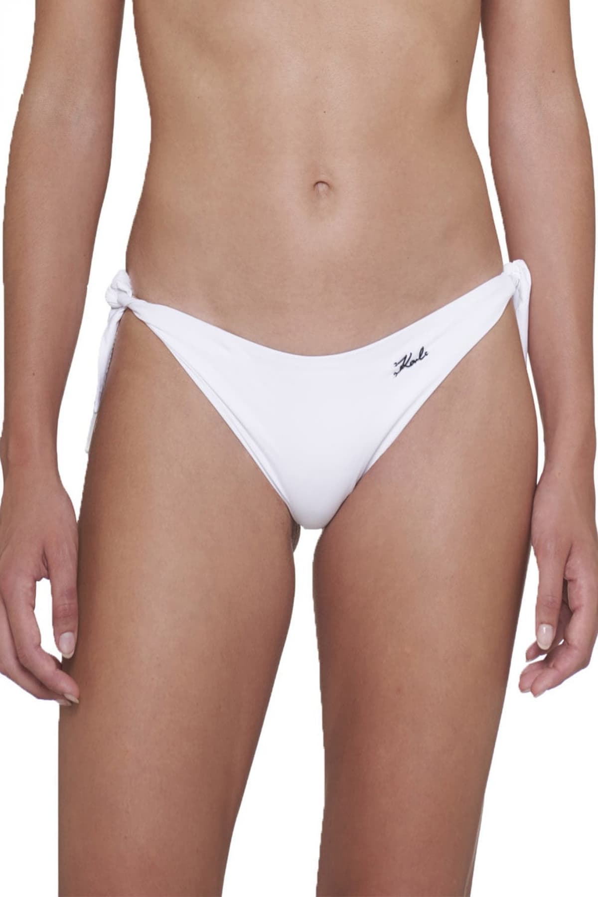 KARL LAGERFELD BEACHWEAR ΜΑΓΙΩ ΜΠΙΚΙΝΙ BOTTOM PRINTED LOGO ΛΕΥΚΟ