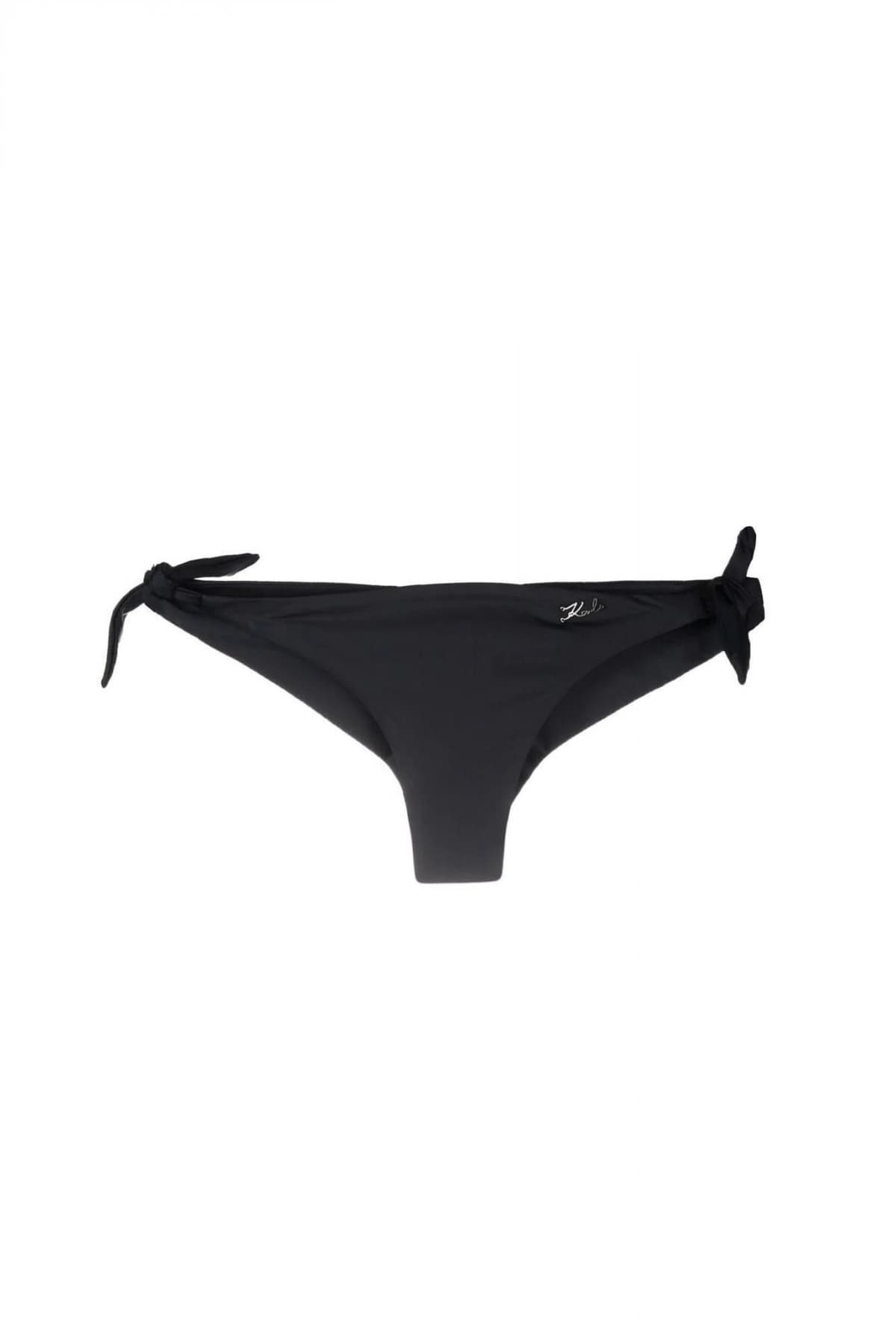 KARL LAGERFELD BEACHWEAR ΜΑΓΙΩ ΜΠΙΚΙΝI BOTTOM METALLIC LOGO ΜΑΥΡΟ