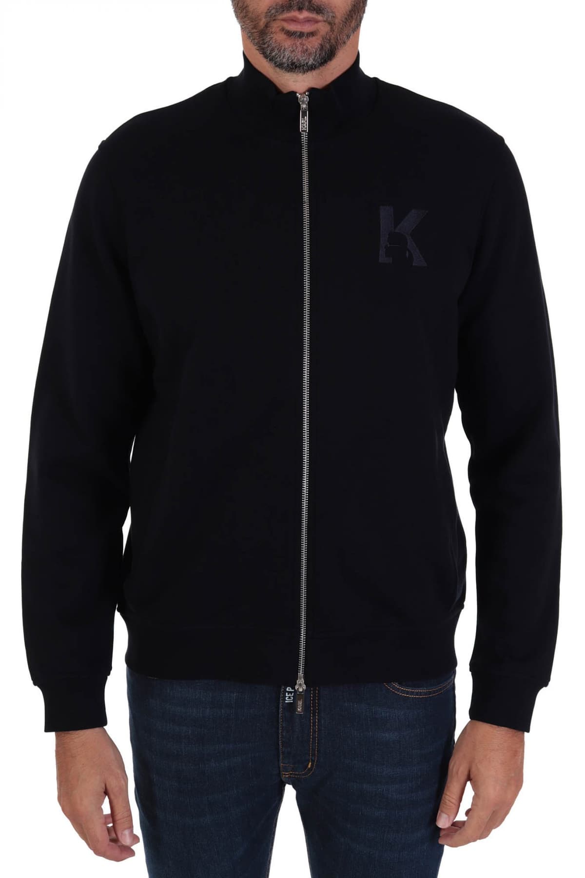KARL LAGERFELD ΦΟΥΤΕΡ FULL ZIP LOGO ΜΠΛΕ