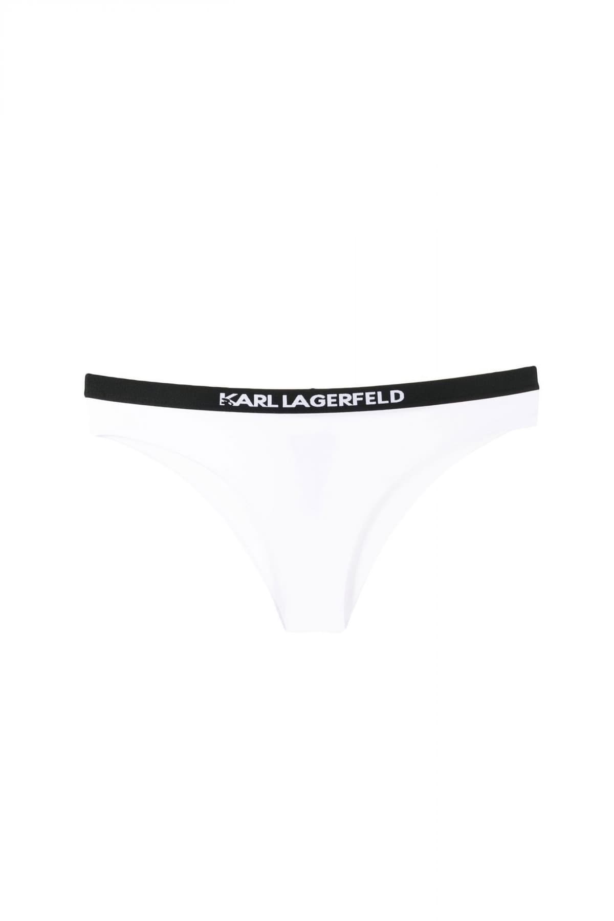 KARL LAGERFELD BEACHWEAR ΜΑΓΙΩ ΜΠΙΚΙΝI BOTTOM ΛΟΓΟΤΥΠΟ ΛΕΥΚΟ/ΜΑΥΡΟ