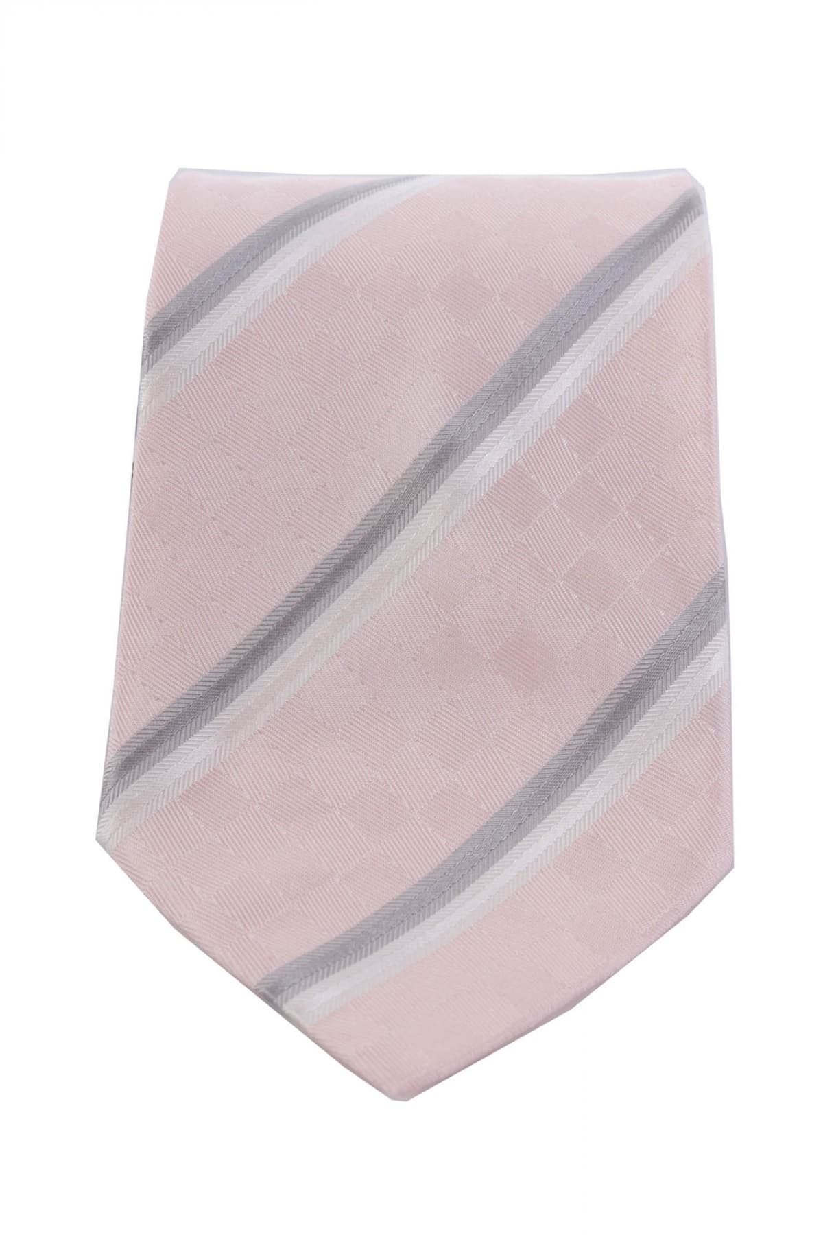 GIORGIO ARMANI ΓΡΑΒΑΤΑ 9,5CM ΡΙΓΕ ΓΚΡΙ-ΡΟΖ