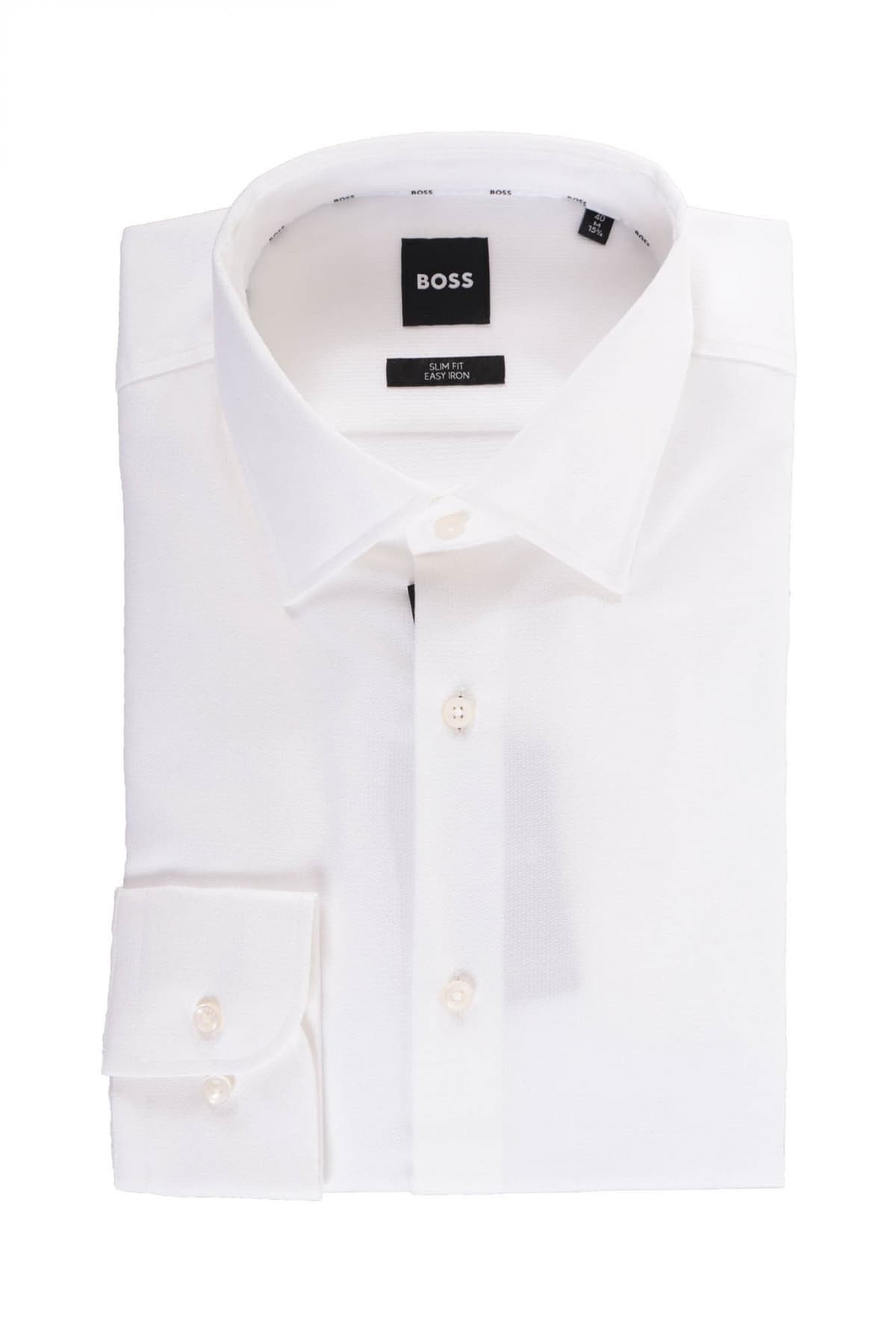 BOSS ΠΟΥΚΑΜΙΣΟ ΜΙΚΡΟΣΧΕΔΙΟ SLIM FIT EASY IRON STRETCH H-HANK-KENT-C1-214 ΜΠΟΡΝΤΩ