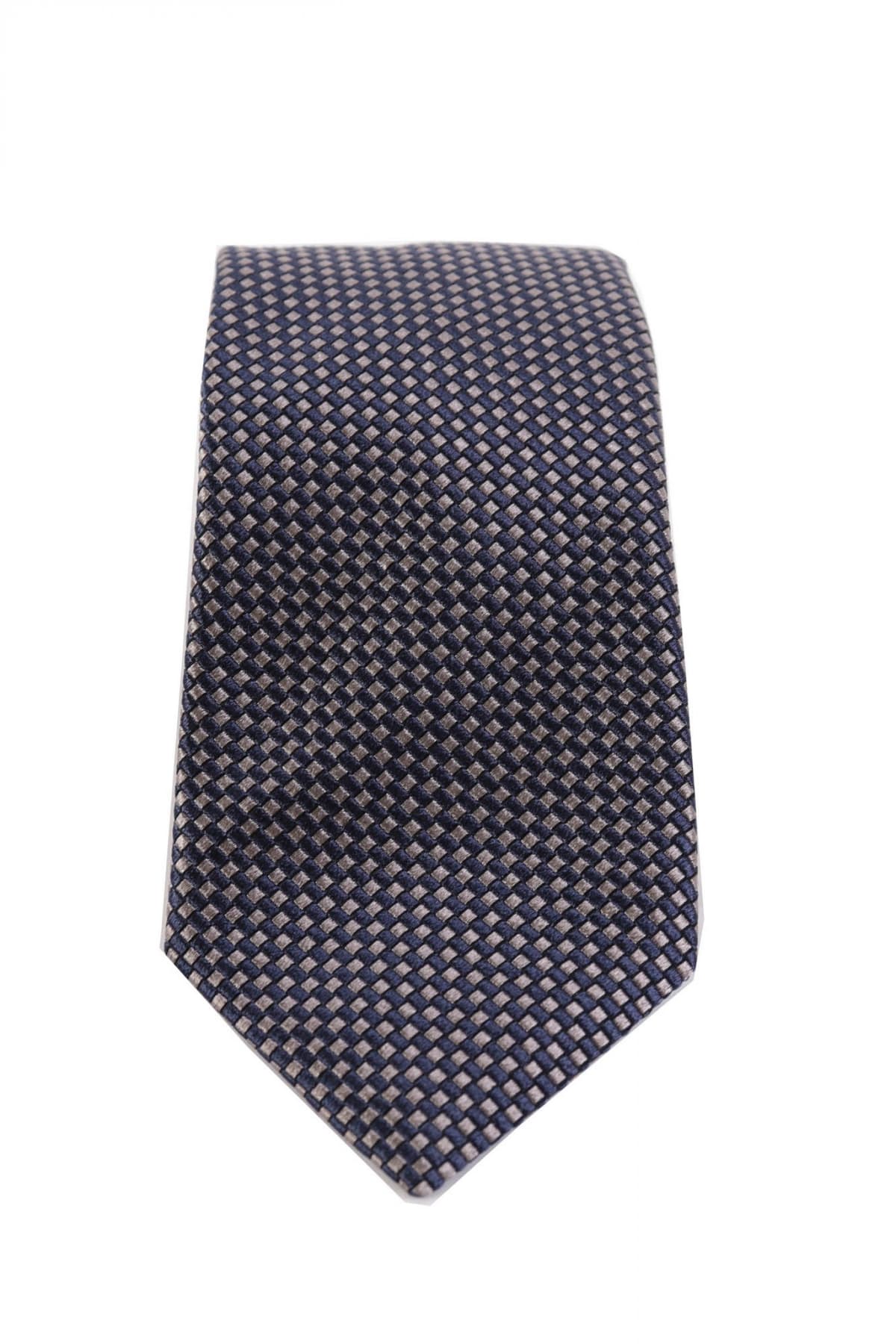 HUGO ΓΡΑΒΑΤΑ ΜΙΚΡΟΣΧΕΔΙΟ 7.5CM ΜΠΛΕ-ΑΝΘΡΑΚΙ