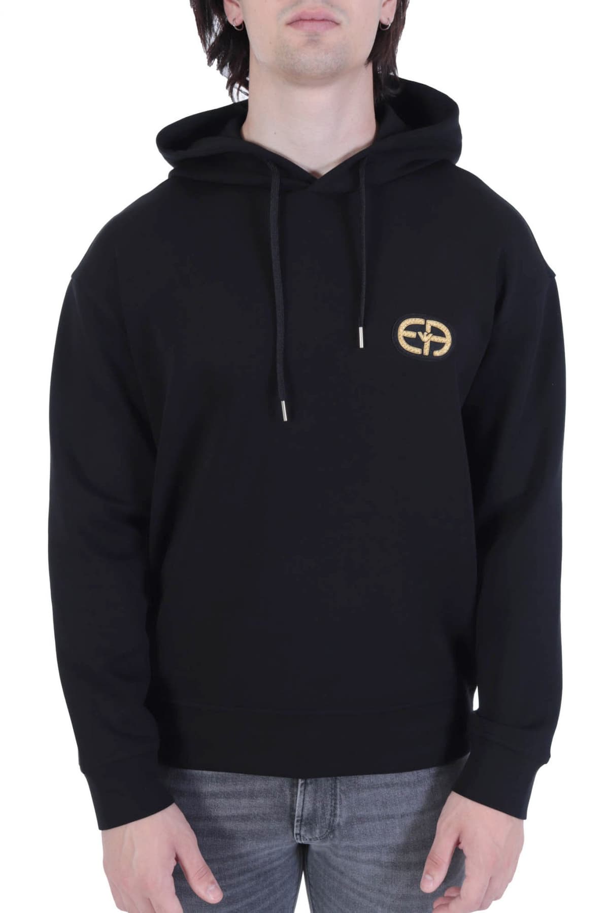 EMPORIO ARMANI ΦΟΥΤΕΡ HOODIE ΜΑΥΡΟ-ΧΡΥΣΟ