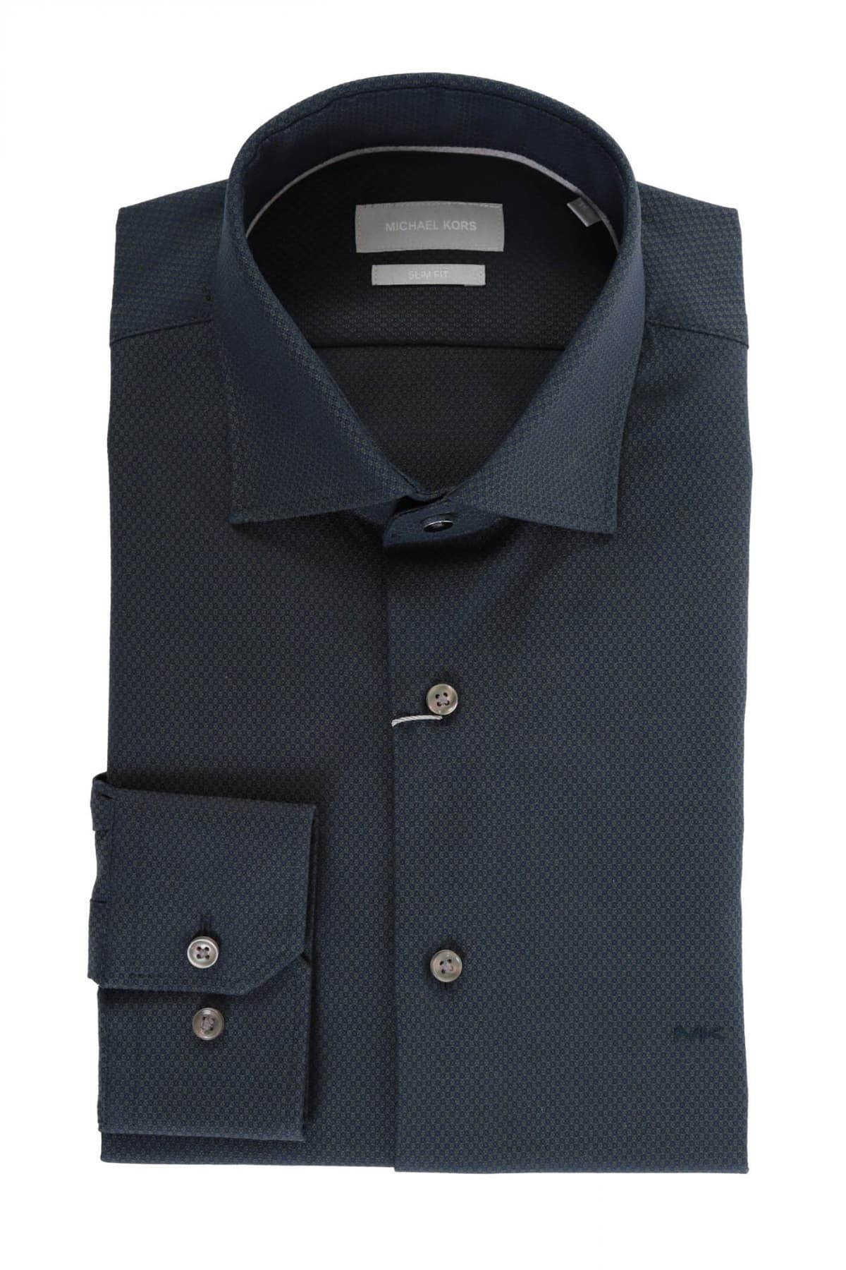 MICHAEL KORS ΠΟΥΚΑΜΙΣΟ DOBBY SLIM FIT STRETCH ΠΡΑΣΙΝΟ