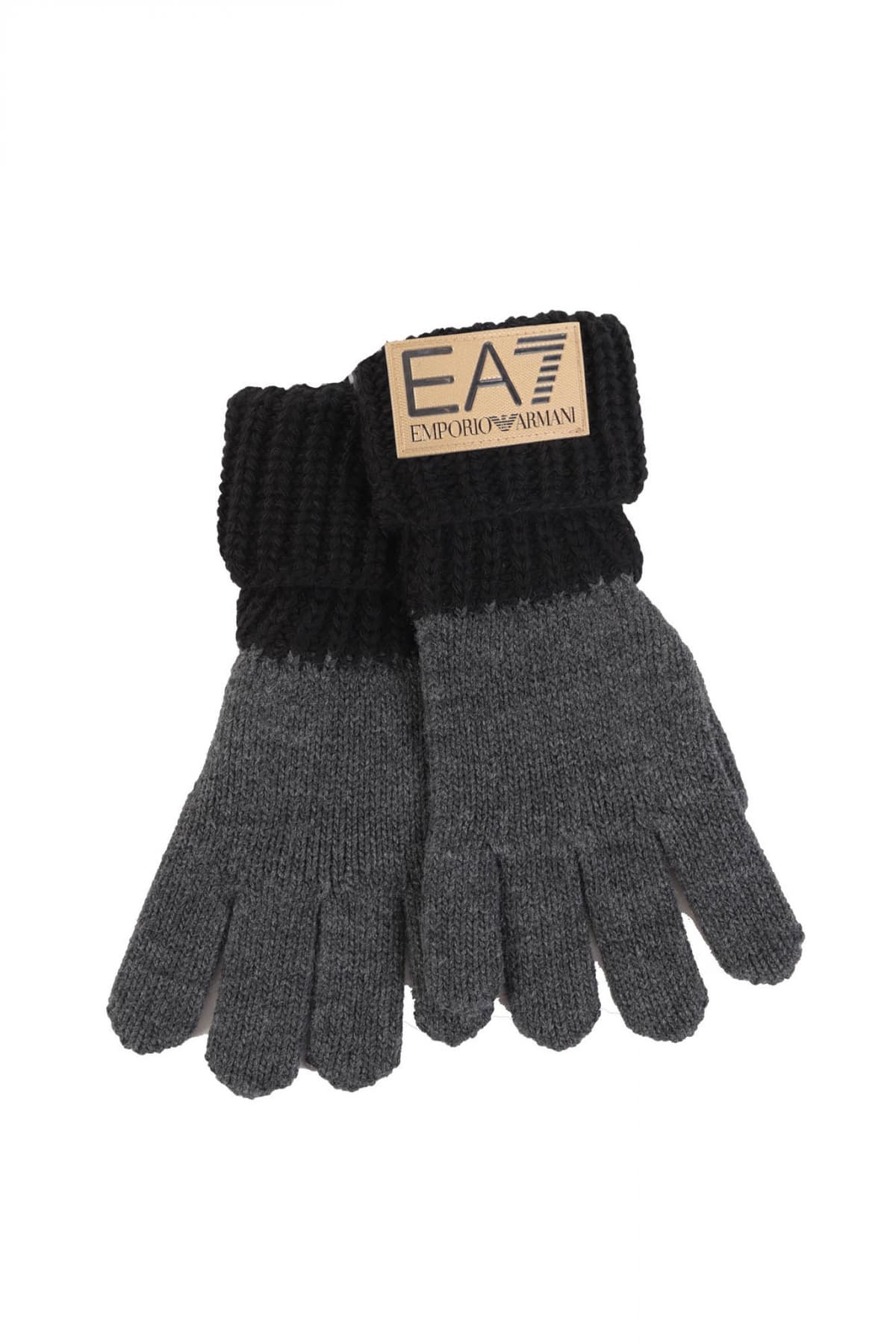 ARMANI 7 ΓΑΝΤΙΑ ΠΛΕΚΤΑ GOLD LOGO ΜΑΥΡΟ-ΓΚΡΙ
