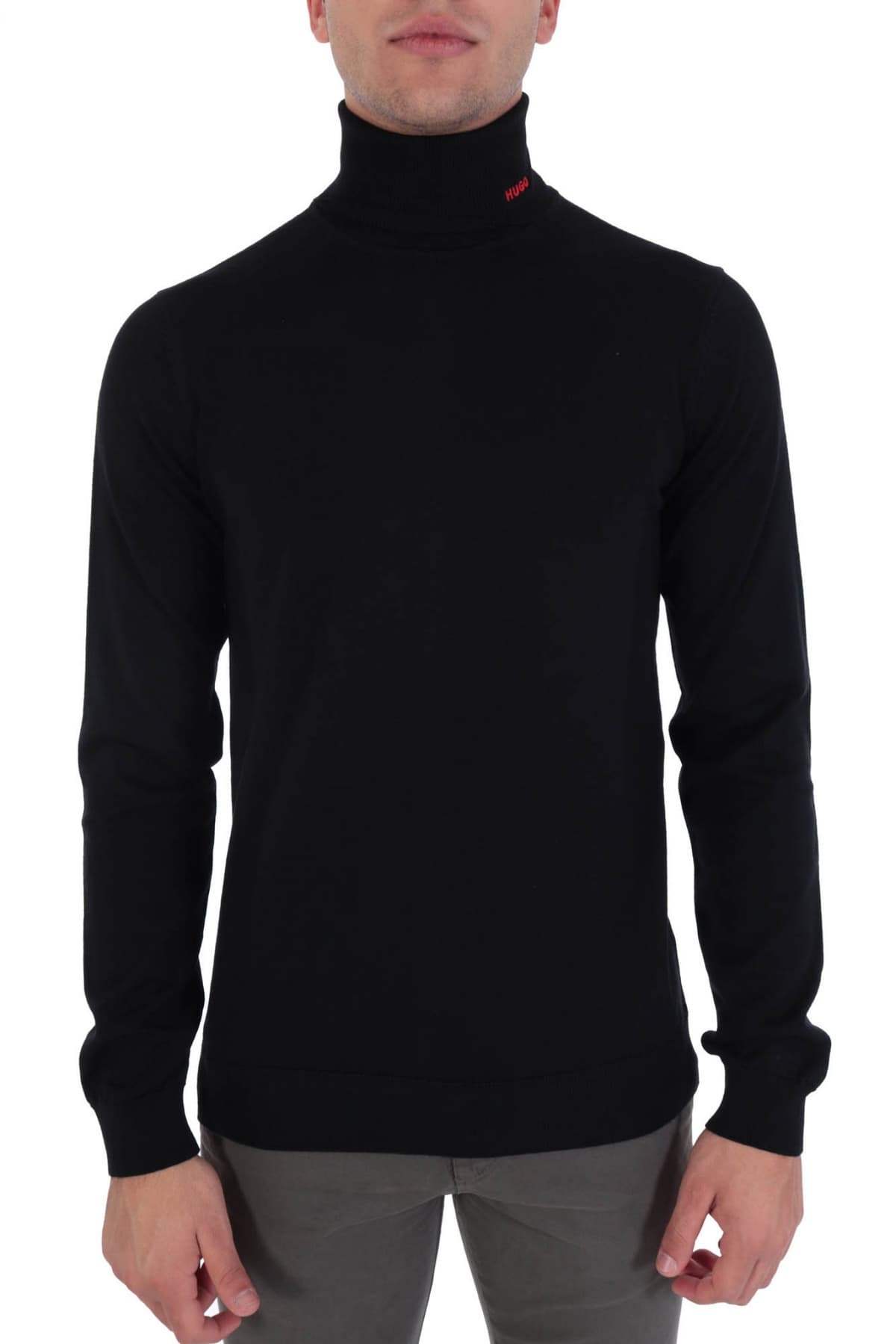 HUGO ΠΛΕΚΤΟ TURTLENECK SAN THOMAS-M ΜΑΥΡΟ