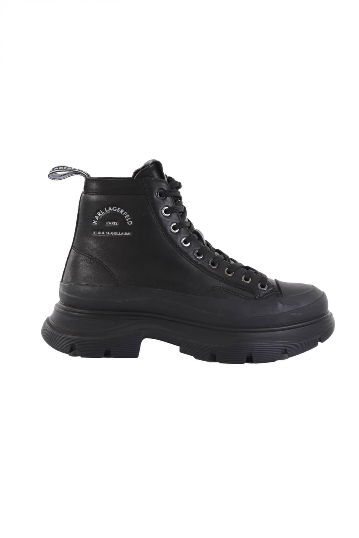 KARL LAGERFELD ΠΑΠΟΥΤΣΙΑ ΜΠΟΤΑΚΙ LUNAR MAISON MID LACE ΜΑΥΡΟ