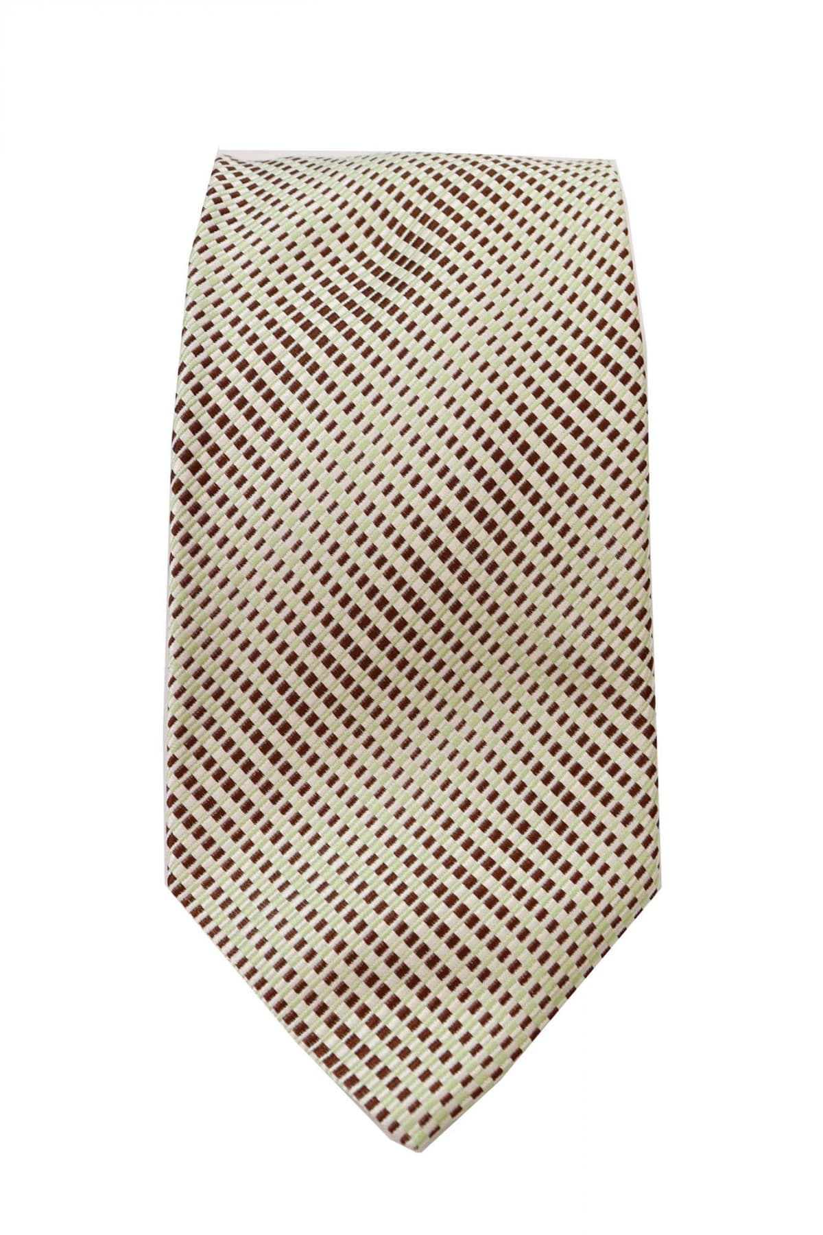 GIORGIO ARMANI ΓΡΑΒΑΤΑ 9,5CM ΡΙΓΕ ΜΙΚΡΟΣΧΕΔΙΟ ΛΑΧΑΝΙ-ΚΑΦΕ