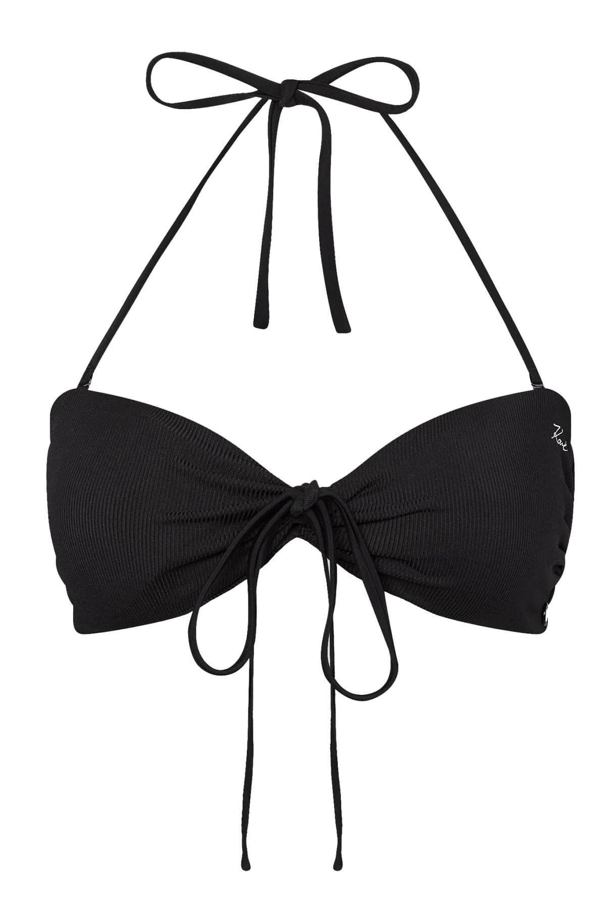 KARL LAGERFELD ΜΑΓΙΩ TOP DNA BANDEUE ΔΕΣΙΜΟ ΛΑΙΜΟ LOGO ΜΑΥΡΟ