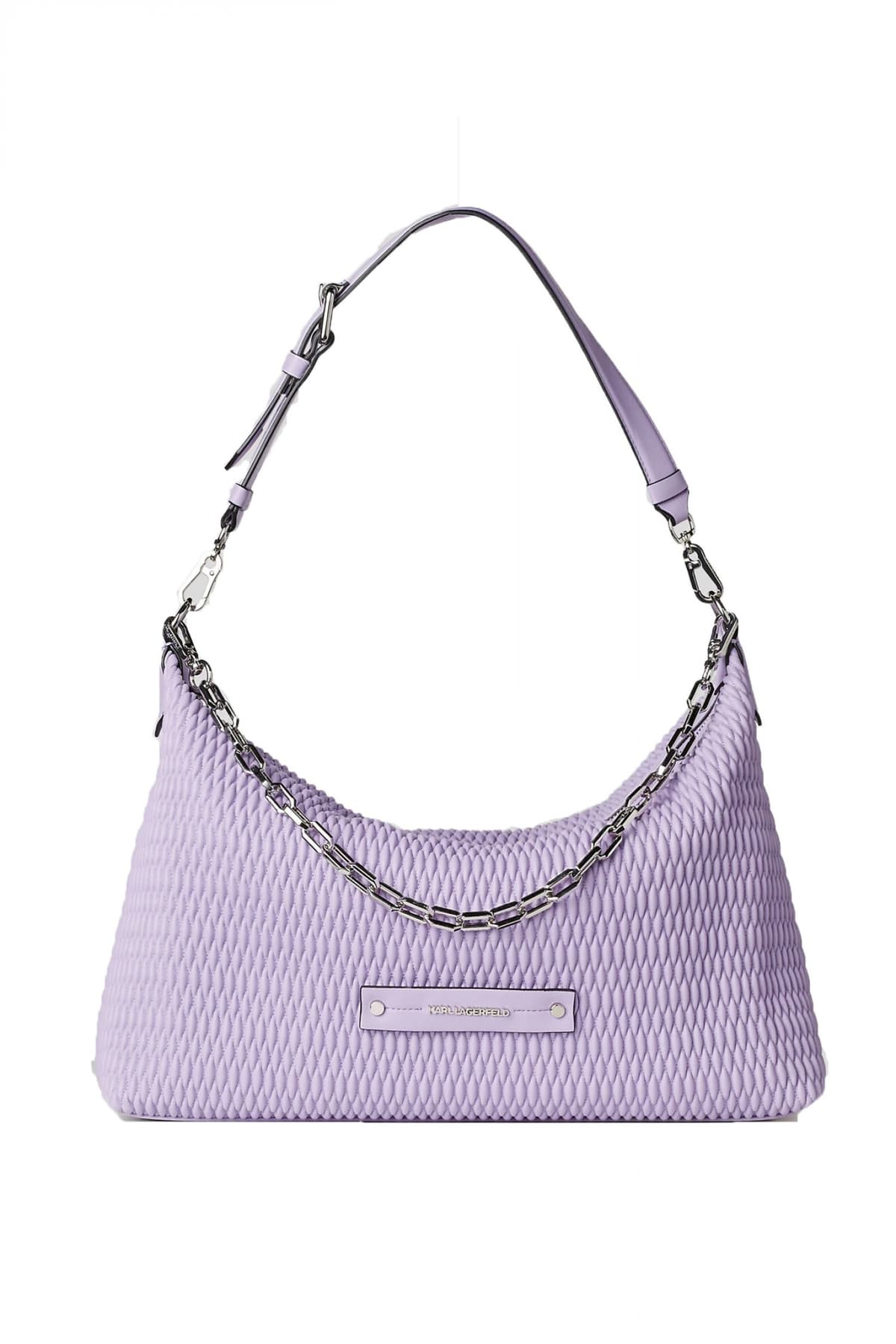 KARL LAGERFELD ΤΣΑΝΤΑ ΩΜΟΥ KUSHION XL QUILTED ΑΛΥΣΙΔΑ ΦΕΡΜΟΥΑΡ ΛΙΛΑ