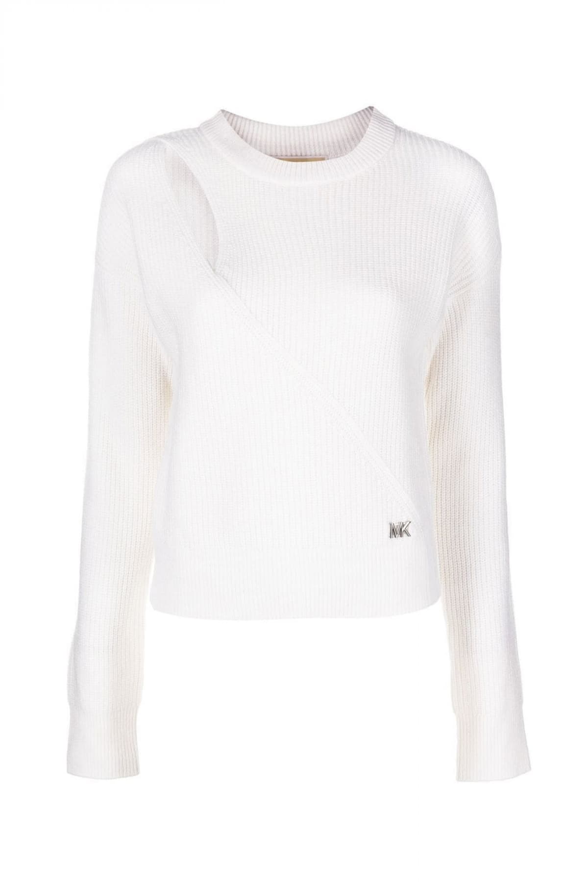 MICHAEL KORS ΠΛΕΚΤΟ ΛΑΙΜΟΚΟΨΗ ΜΕΤΑΛΛΙΚΟ LOGO ΙΒΟΥΑΡ